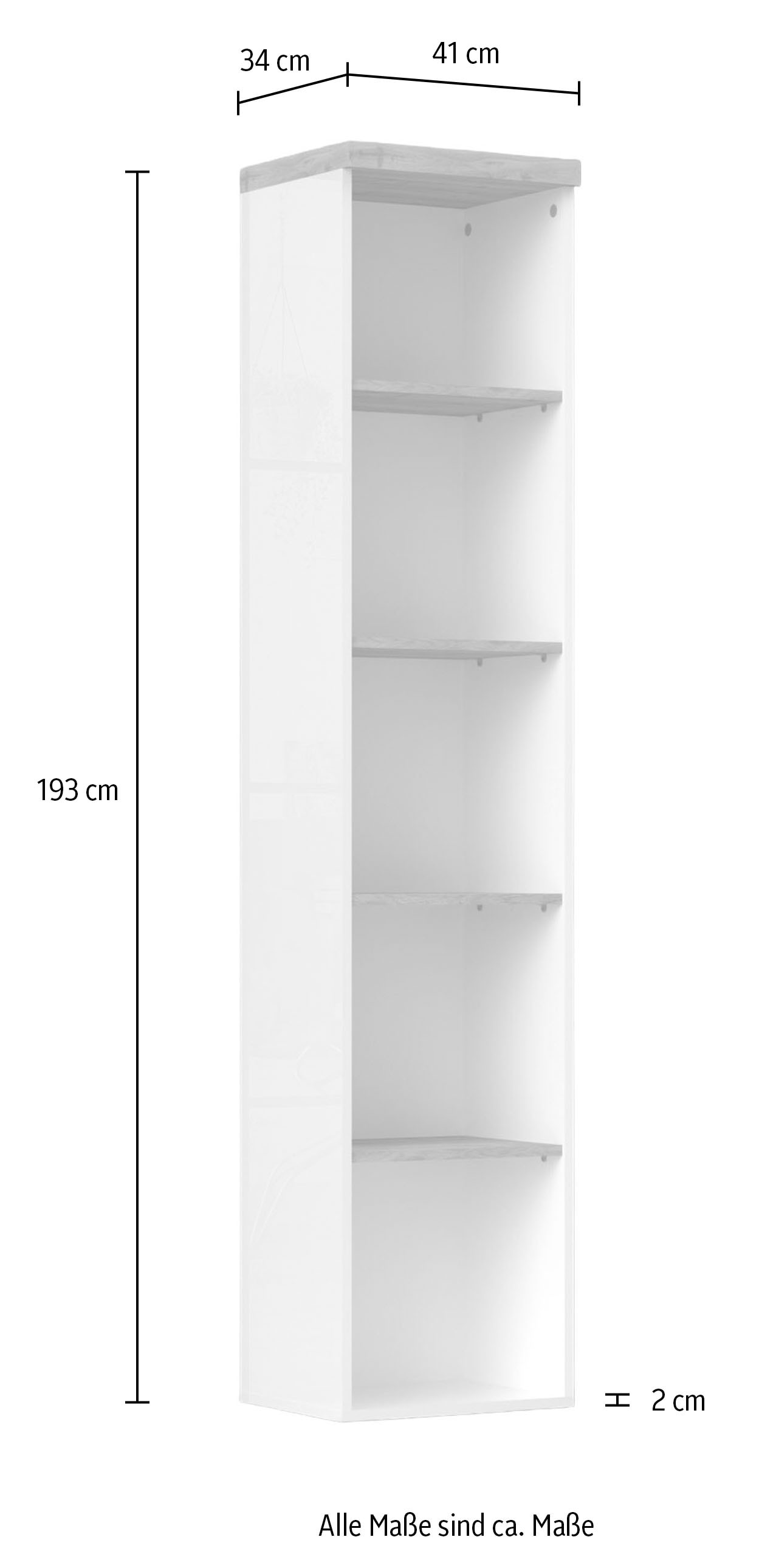 INOSIGN Aktenregal »Easy, Bücherregal, Standregal, für Büro und Zuhause« Anti-Kipp-Schutz, Top 38 mm stark, 4 Böden, B/H 81/191 cm