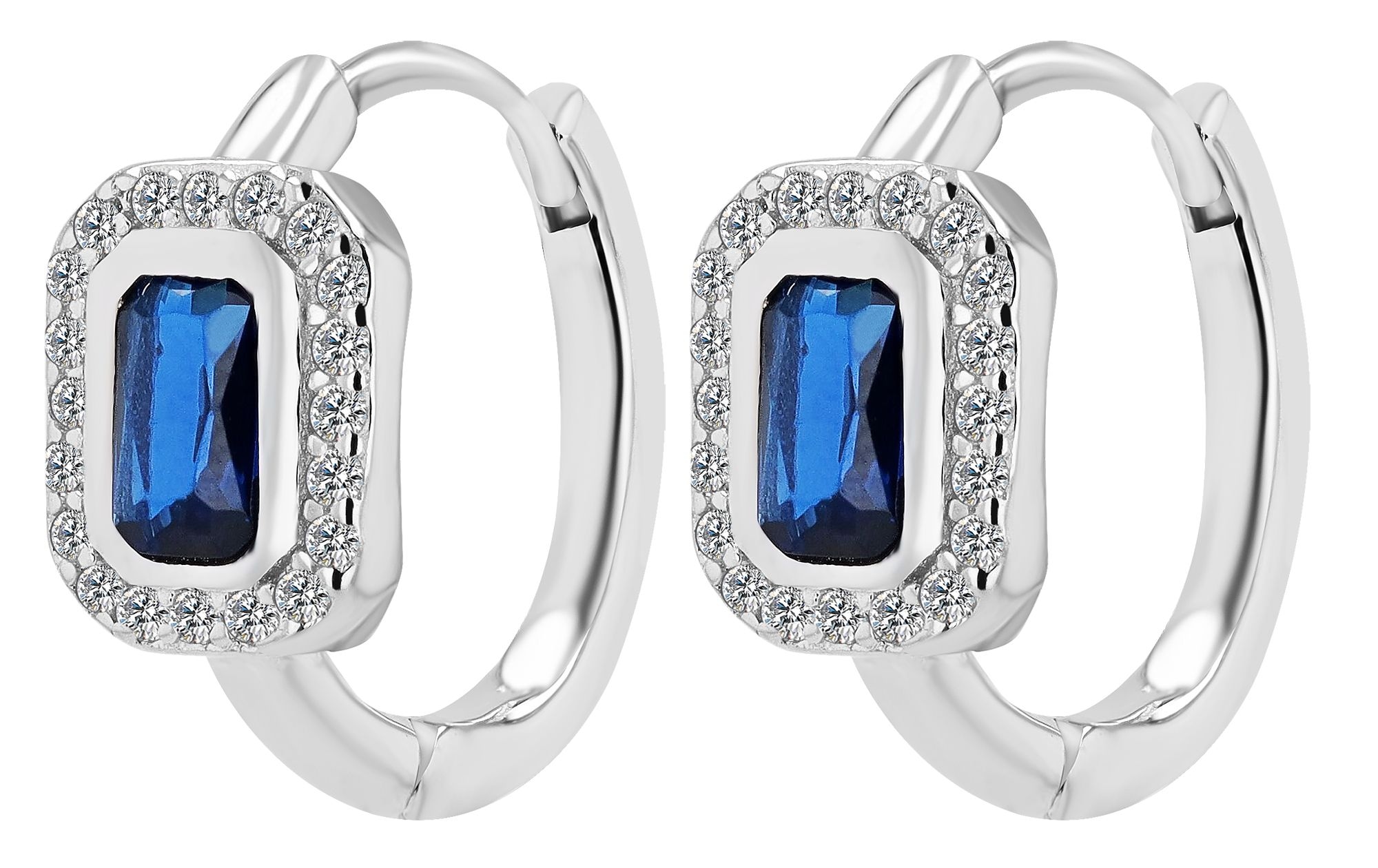 Adelia´s Paar Creolen »Damen Ohrringe ¿ Klappcreole aus 925 Silber mit Zirkonia«