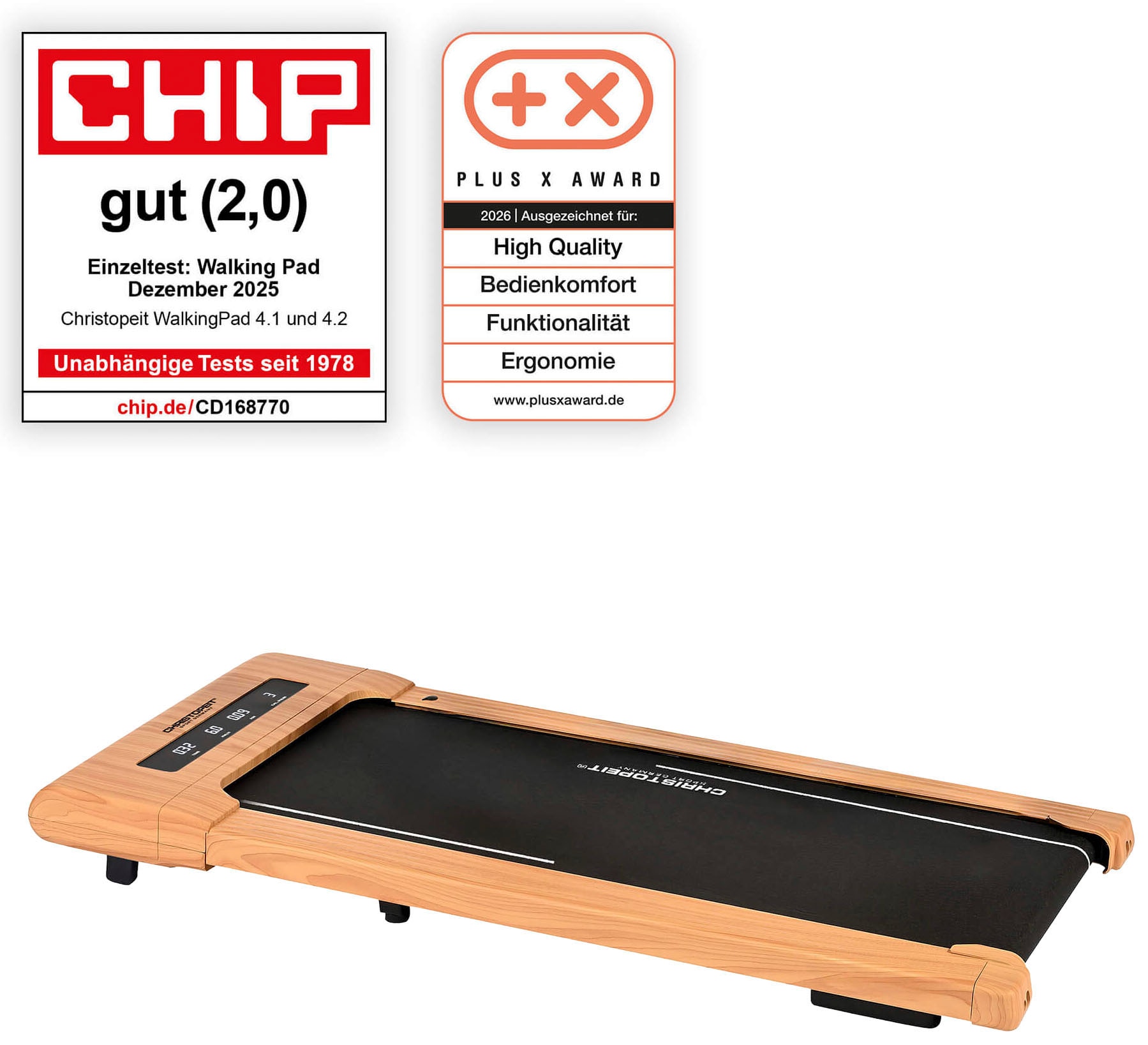 Christopeit Sport® Laufband »Walking Pad 4.2 Holzoptik« bis max. 6 km/h, 120 kg max. Benutzergewicht