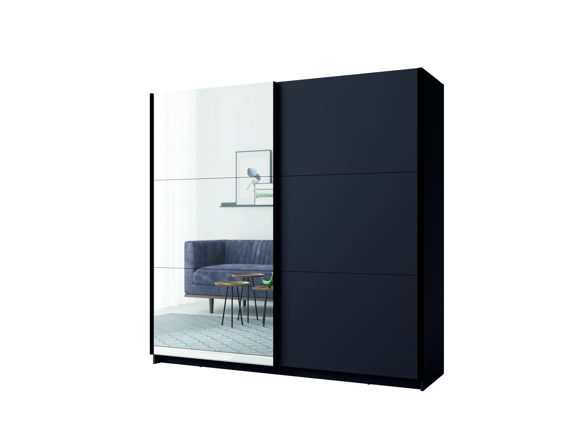INOSIGN Kleiderschrank »Kleiderschrank Fresno mit 5 Einlegeböden, Spiegel und Kleiderstange«, Garderobe mit 2 Schwebetüren, B/H/T 150/207/62 cm