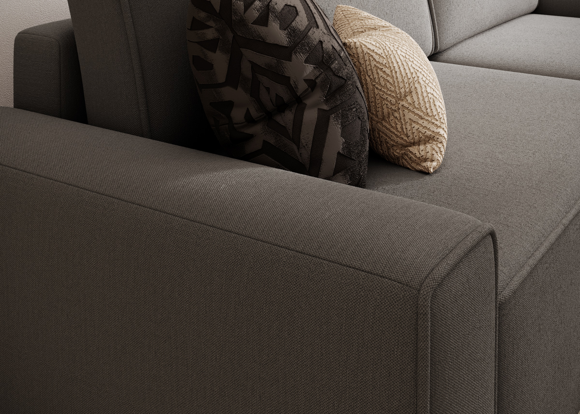 TRENDMANUFAKTUR Ecksofa »Challenge, Schlafsofa mit Bettkasten, Couch in L-Form, Breite 245 cm«, Recamiere beidseitig montierbar, auch in trendigem Cordstoff