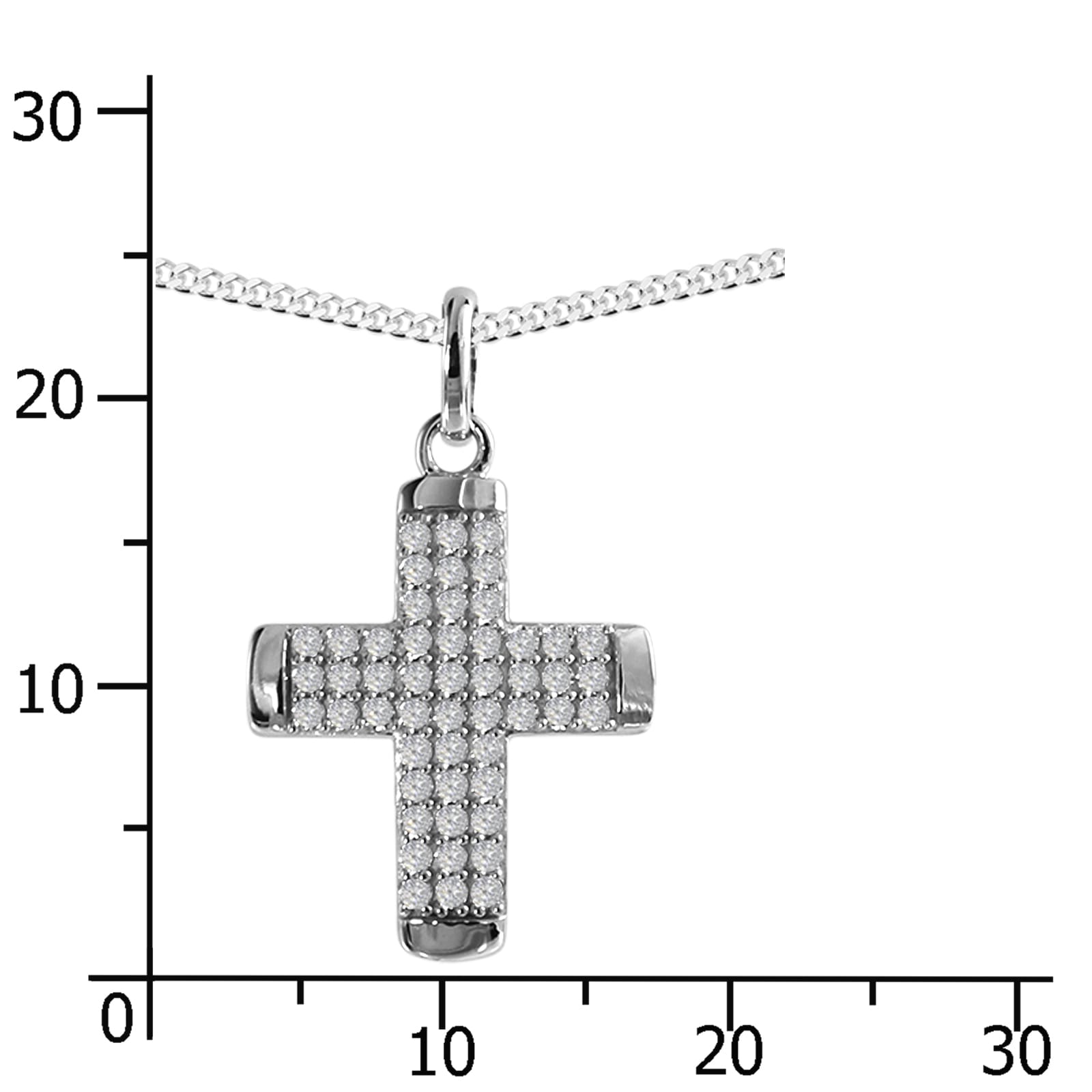 OSTSEE-SCHMUCK Kette mit Anhänger »- Kreuz 17 x 14 mm - Silber 925/000 - Zirkonia«