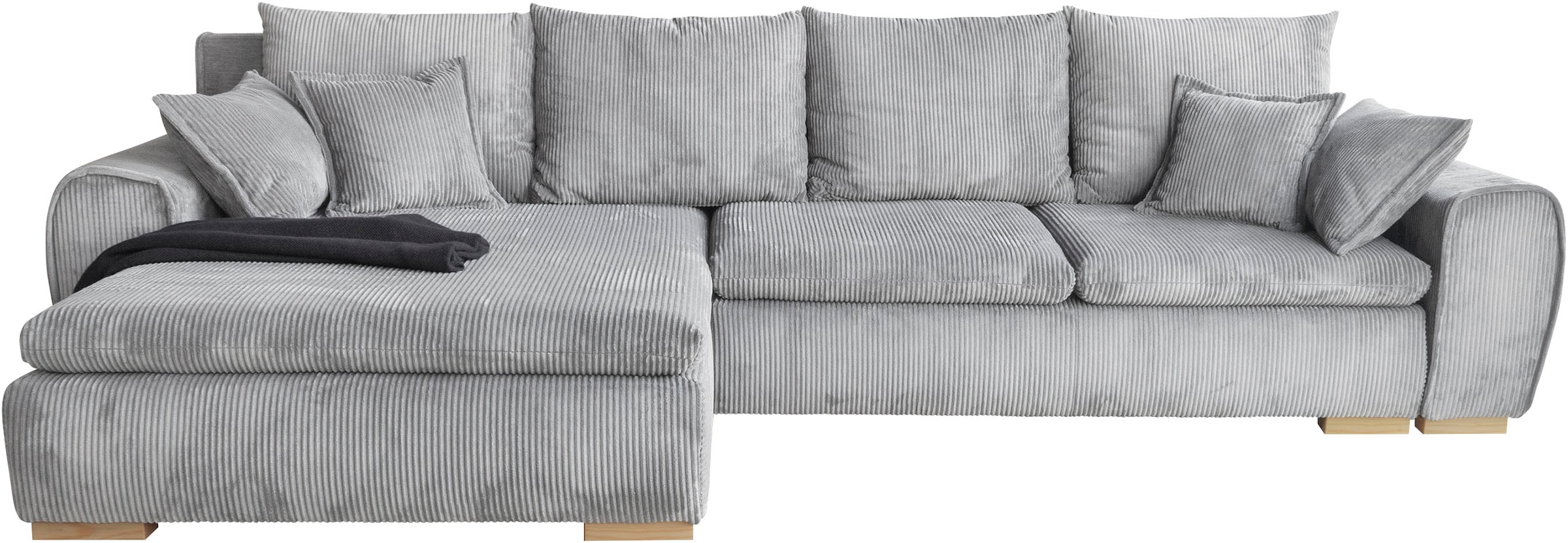 Home affaire Ecksofa »Katja L-Form«, Cord Bezug, inkl. Schlaffunktion und Stauraum