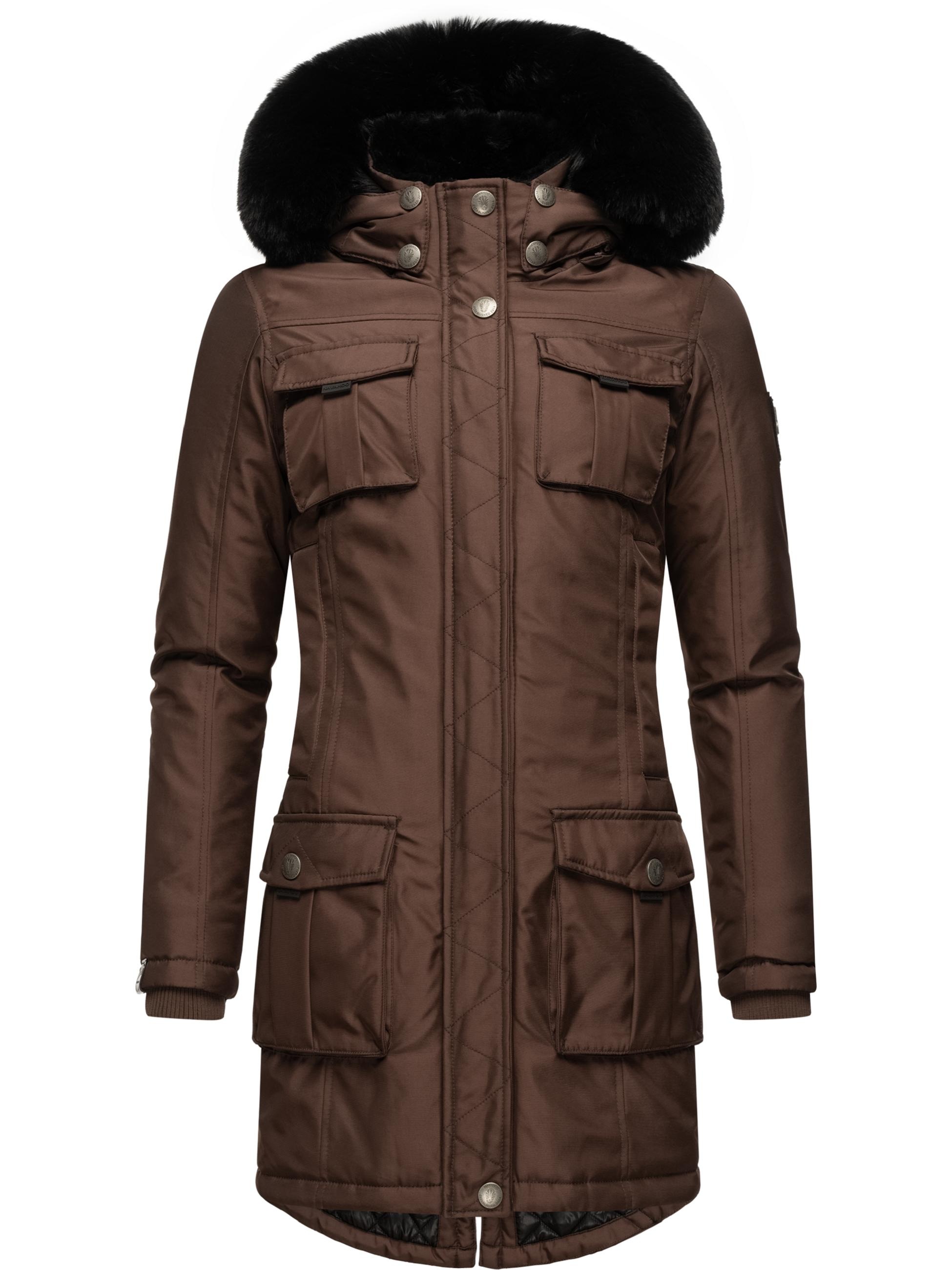 Navahoo Wintermantel »Wintermantel Tiniis«, Parka mit abnehmbarer Kapuze und extra Einkaufstasche