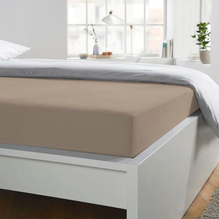 Schlafgut Spannbettlaken »Mako-Jersey aus 100% Baumwolle, Bettlaken«, für Matratzen bis 20 cm Höhe, in 90x200, 140x200 oder 180x200 cm