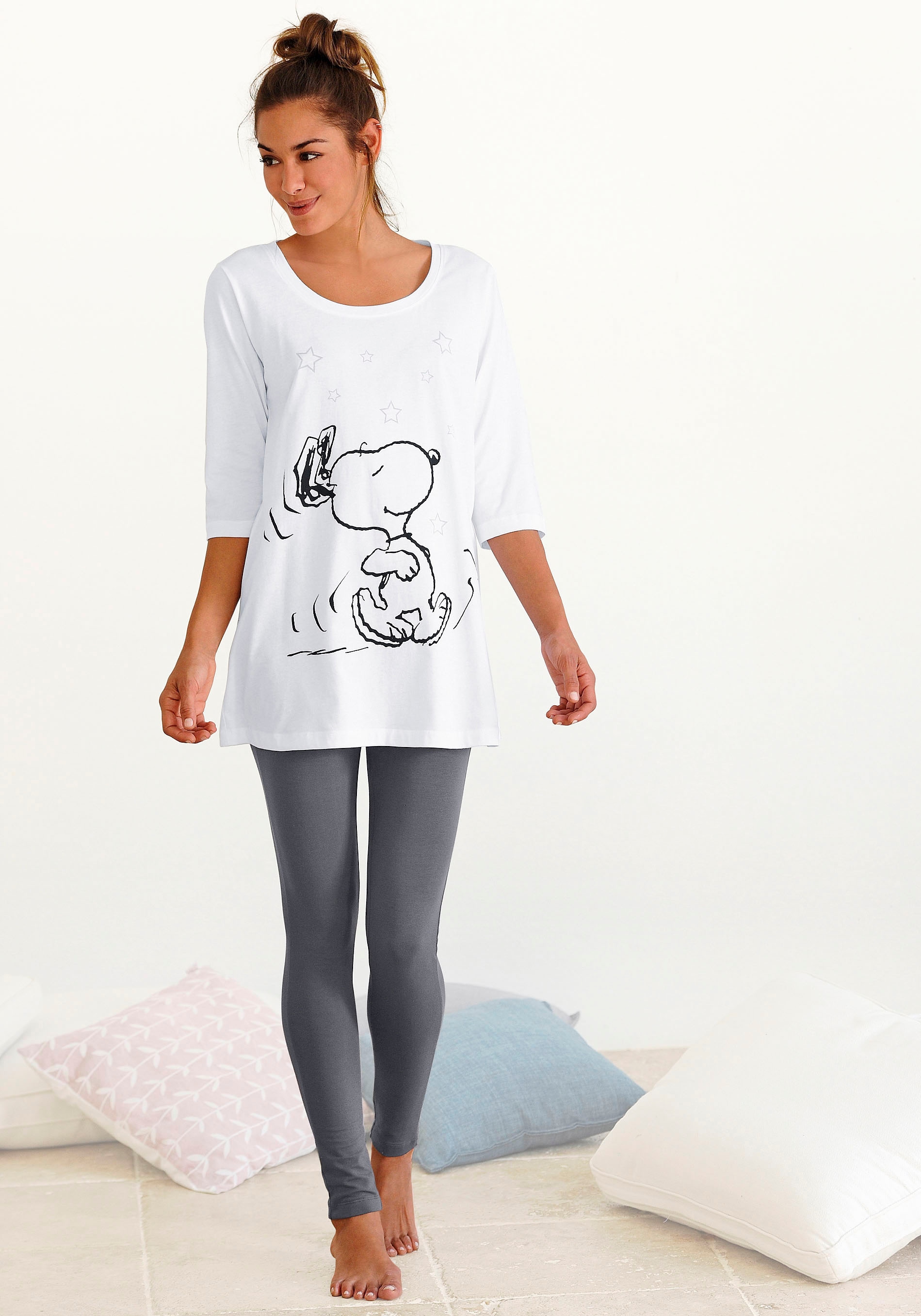 tlg., Stück), mit mit Peanuts 1 Druck und Shirt Pyjama, (2 OTTOversand legerem Leggings bei Snoopy