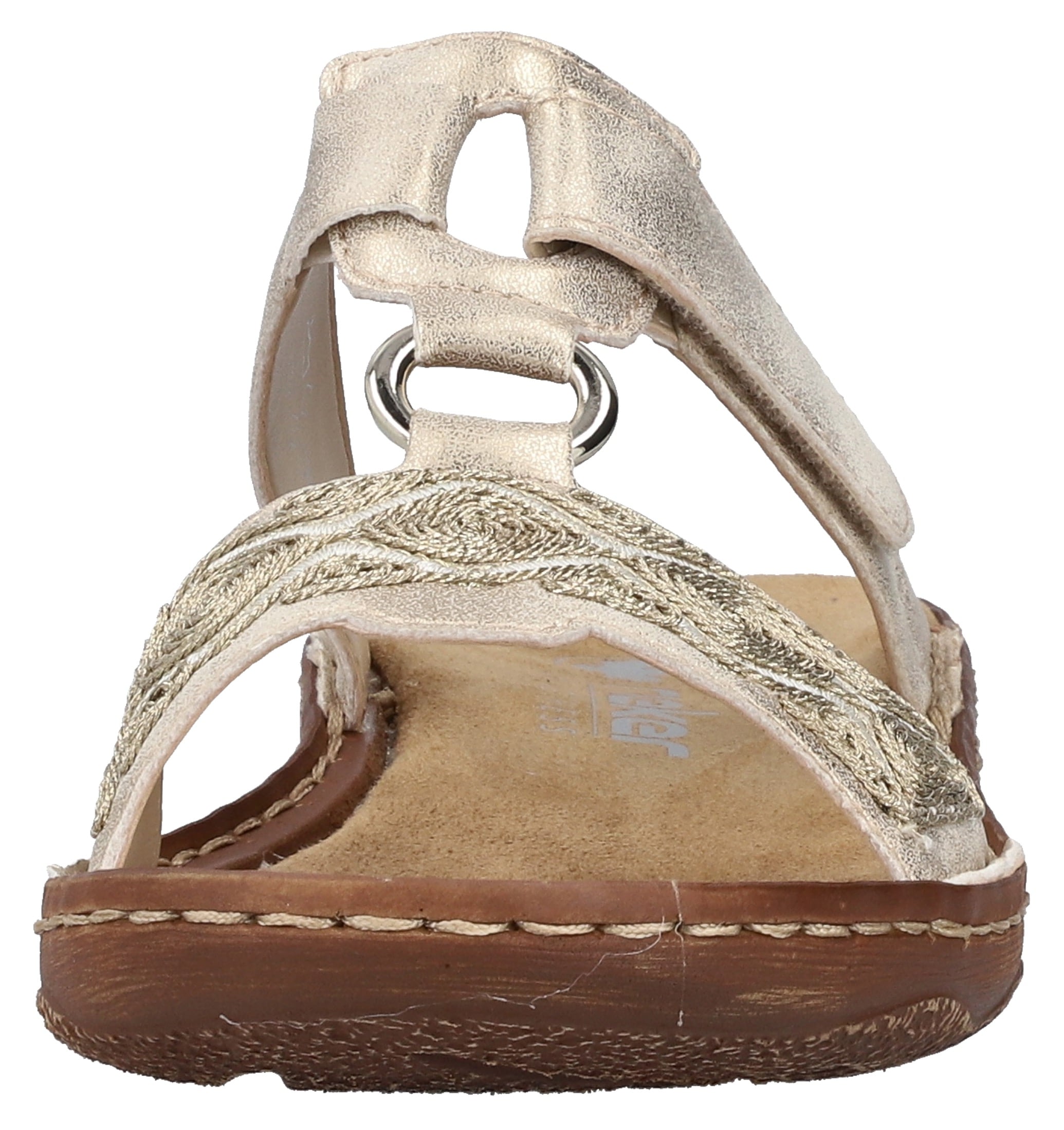 Rieker Pantolette, Sommerschuh, Strandschuh, Schlappen, Urlaubschuh mit Klettverschluss