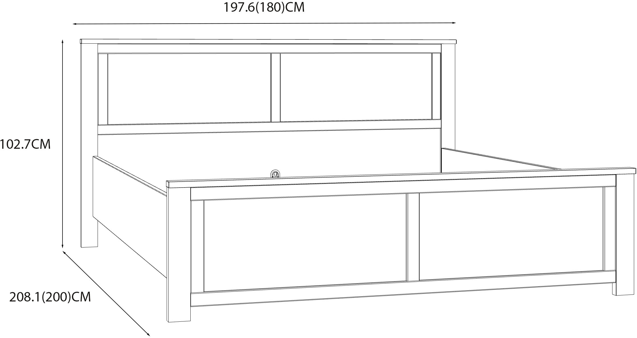 FORTE Bettgestell »Bohol« Landhaus, 180 x 2,00 mtr Liegefläche