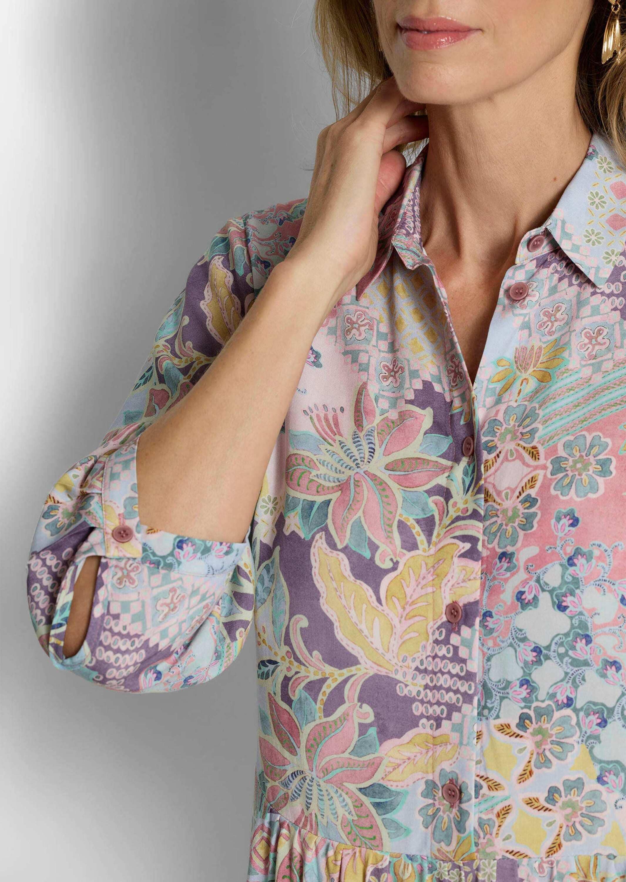 GOLDNER Sommerkleid »Kurzgröße Hemdblusenkleid aus reiner Viskose«