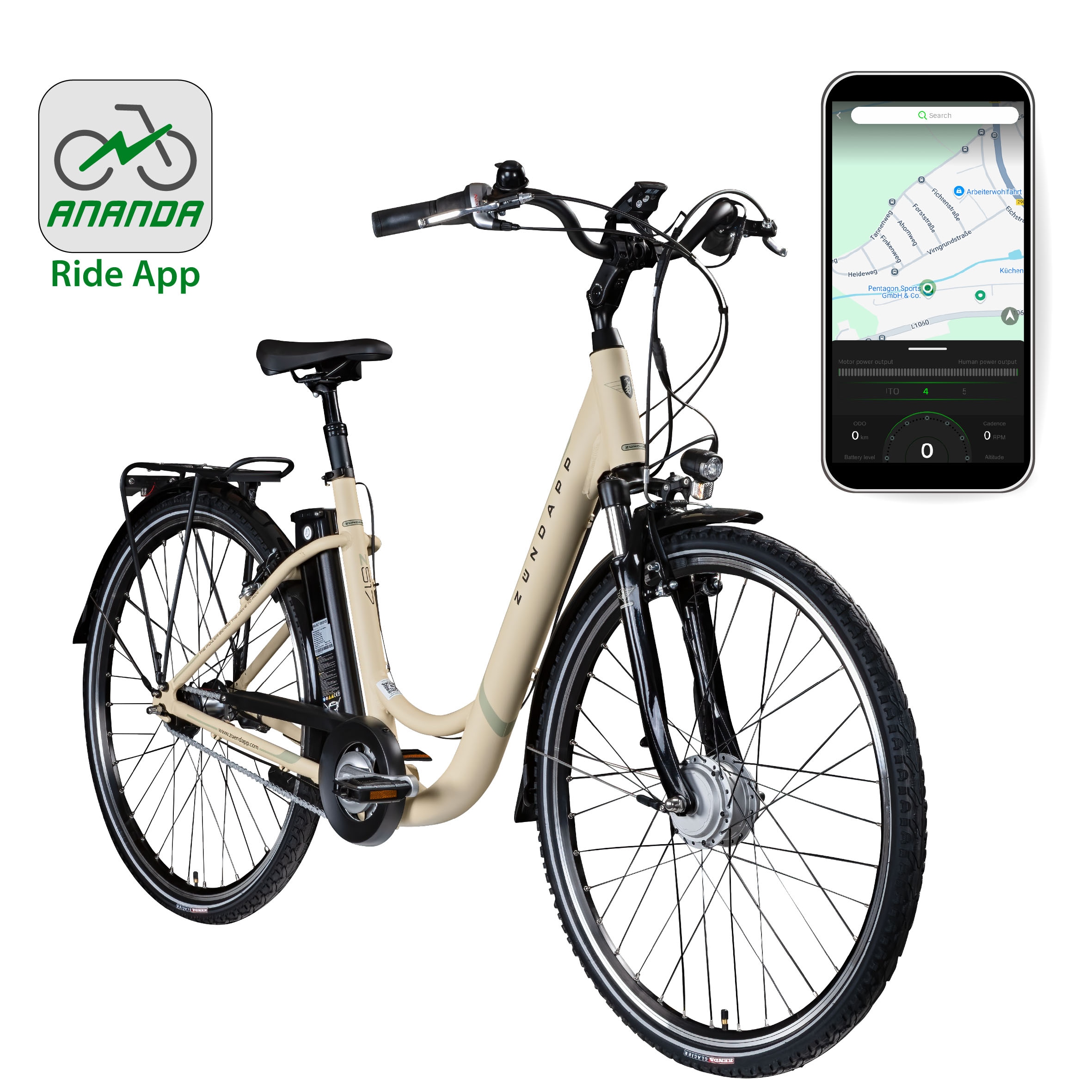 Zündapp »Z517« 7 Gang Shimano Nexus Schaltwerk Nabenschaltung Frontmotor 250 W Pedelec, Elektrofahrrad für Damen u. Herren