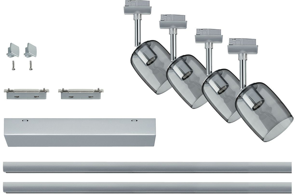 Paulmann Schienensystem-Leuchten »URail Set G10 Blossom Rauch Chrom matt max. 4x10W Schienensystem«, G9