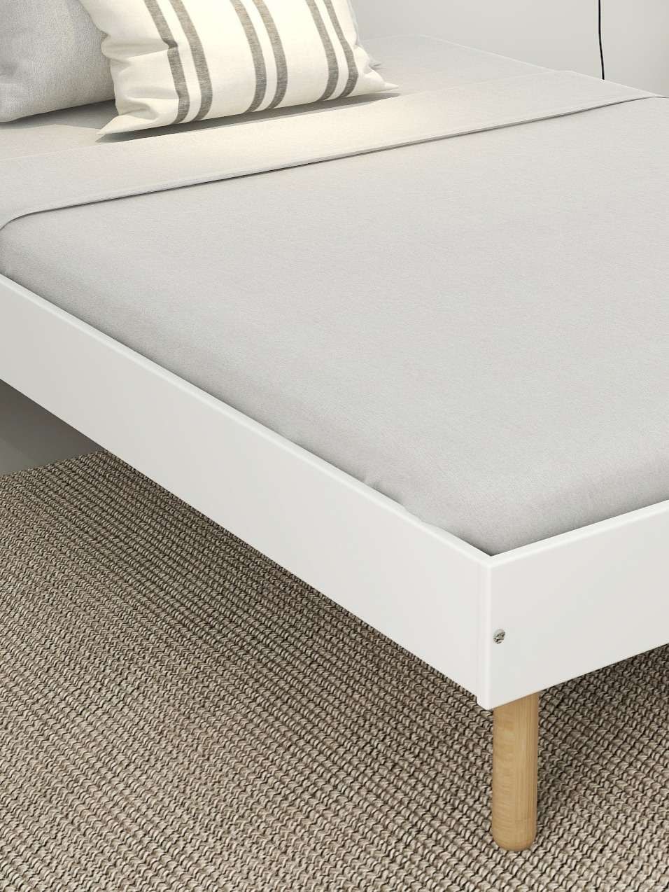 OTTO home Bett »Dagmar, Bettgestell, teilMDF, minimalistisches Design«, Breite 140 cm, inklusive feste Latten aus massiver Kiefer