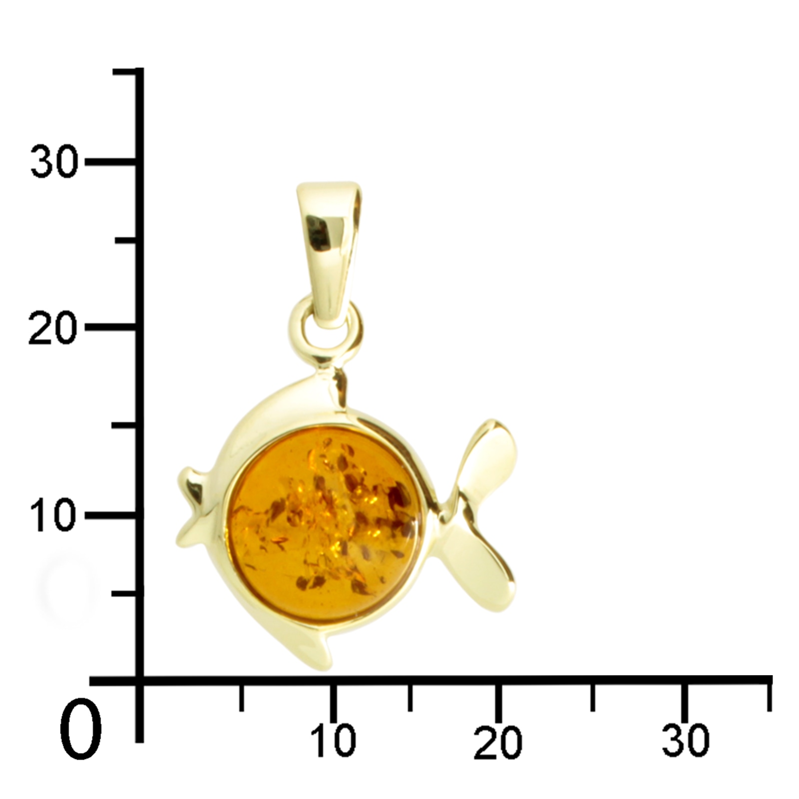 OSTSEE-SCHMUCK Kettenanhänger »- Fisch - Gold 333/000 - Bernstein«