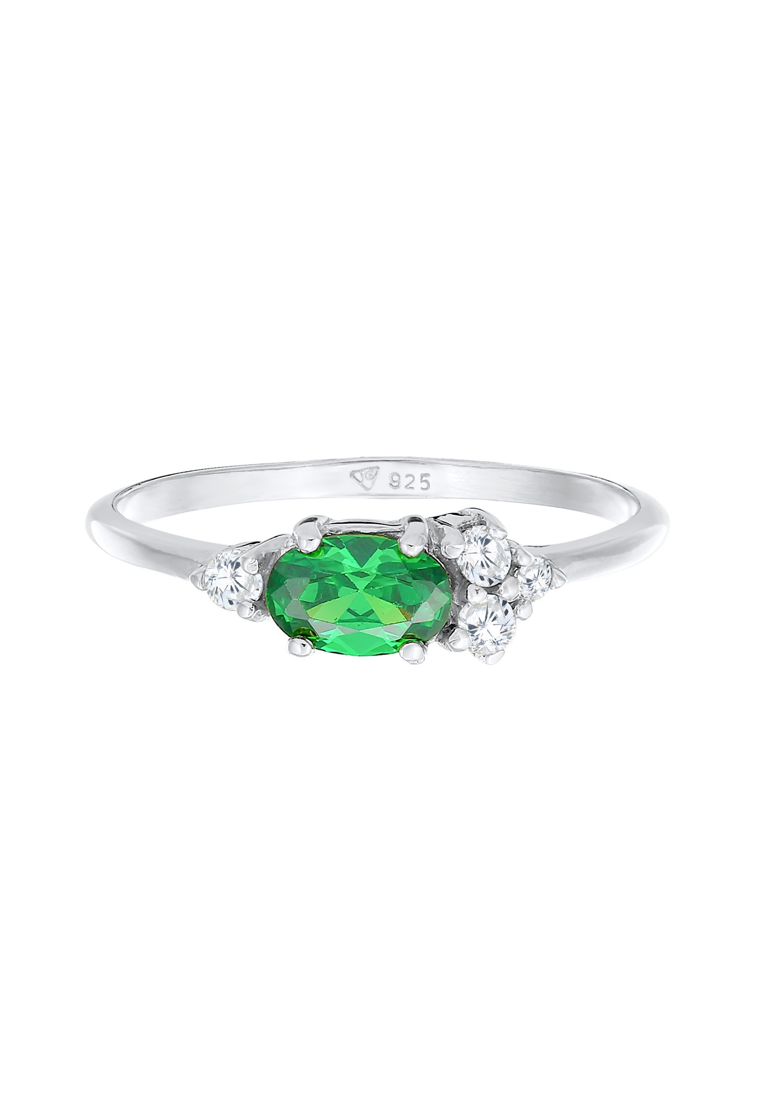 Elli Silberring »Ring Zirkonia Grün Smaragd Verlobung 925 Silber«
