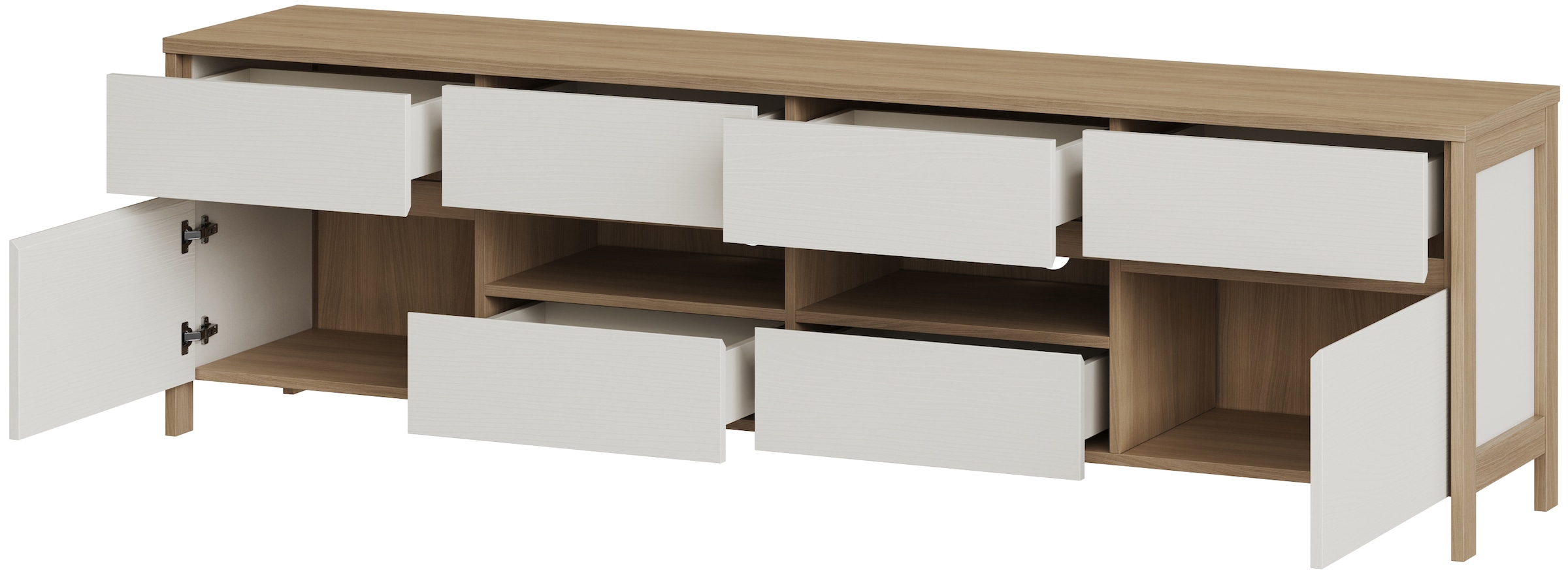 Home affaire TV-Schrank »Stranda, moderner TV-Unterschrank, Kommode im Scandi-Style, Lowboard« Rahmenoptik, ausreichend Stauraum, vielseitig einsetzbar, 193 cm breit