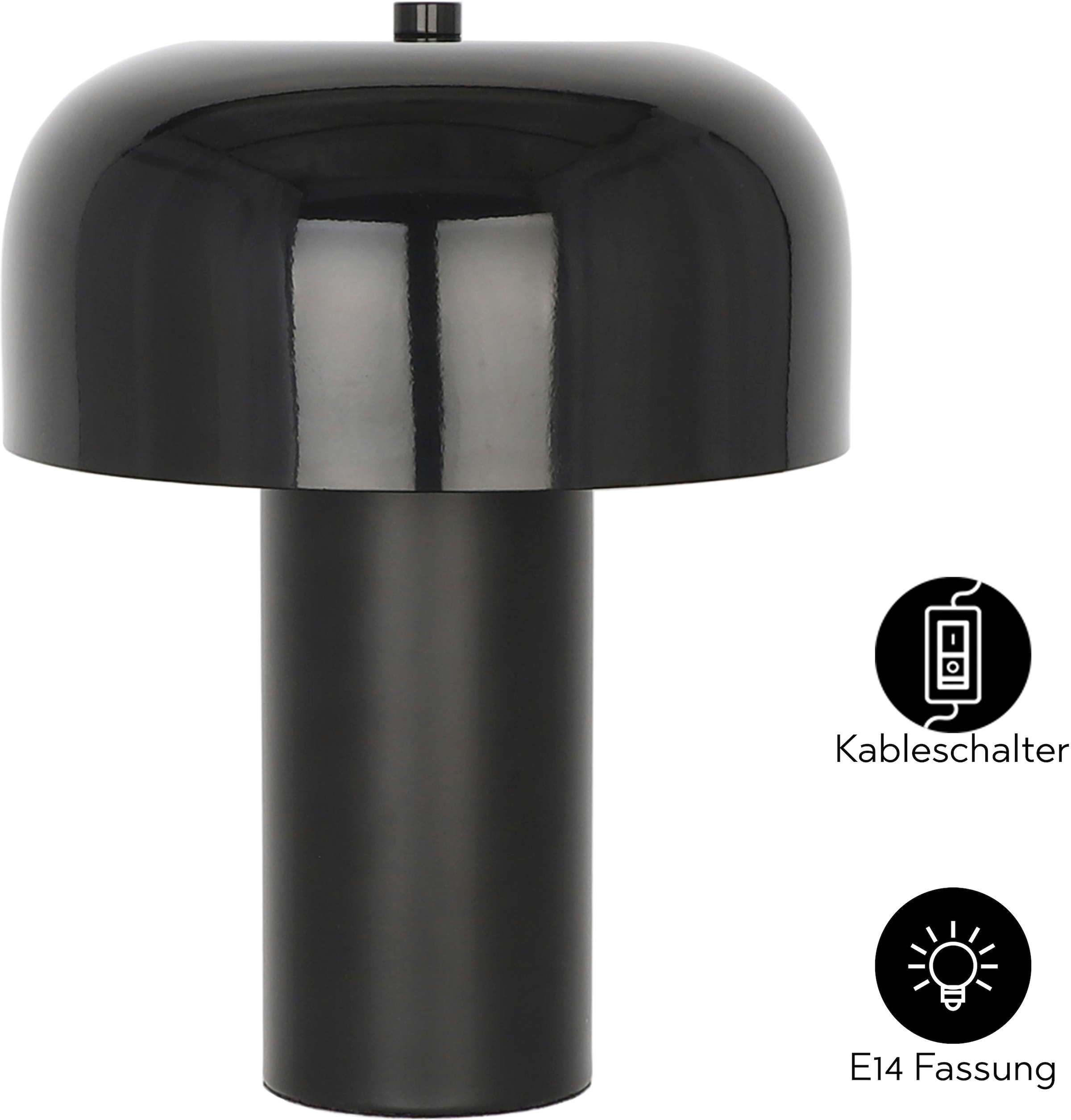 OTTO home Tischleuchte »Jorre - Pilzlampe« 1 Stk. zweifarbig - matt & glänzend, Pilzleuchte, Tischlampe, Pilzform, E14