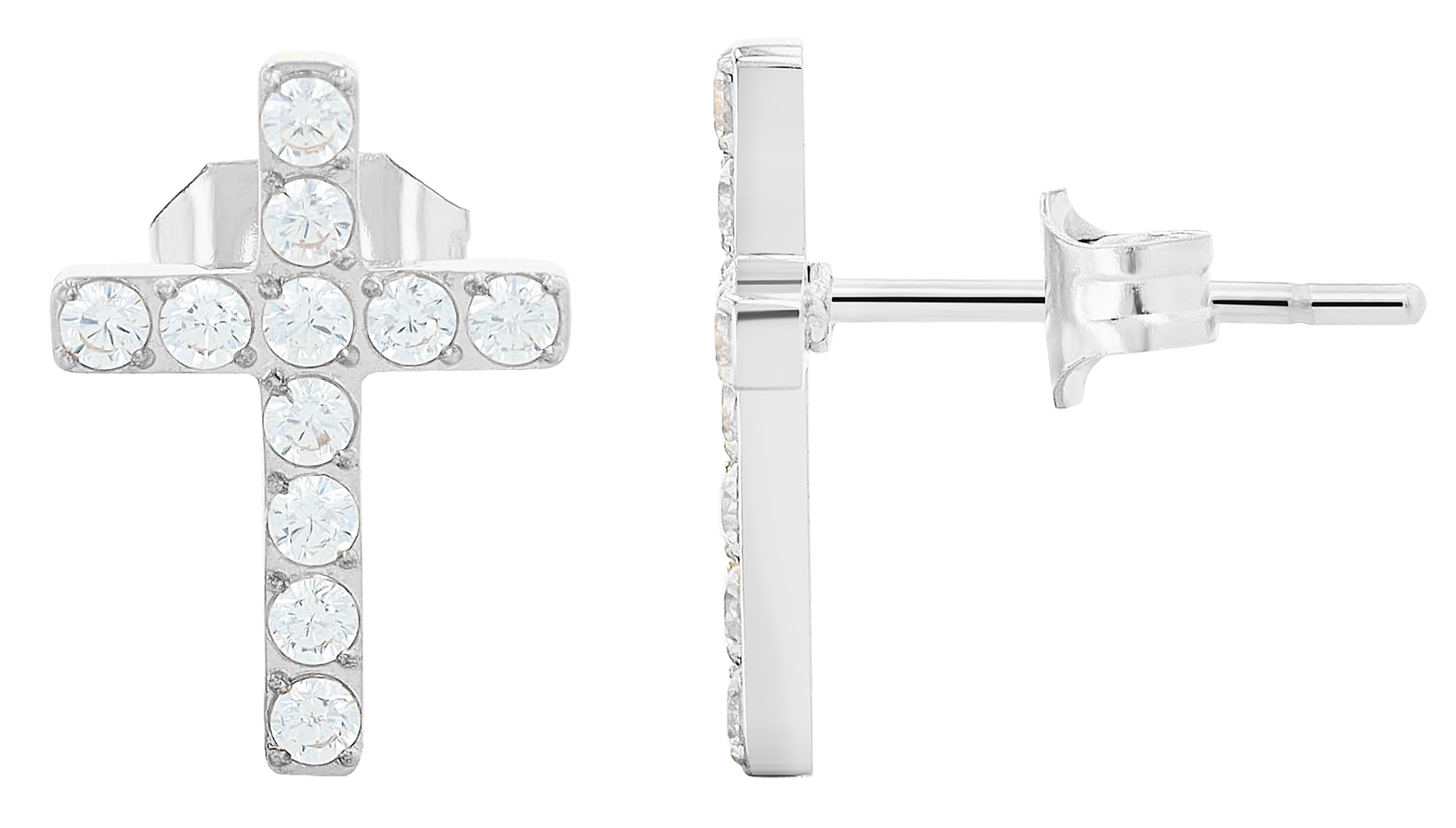 Adelia´s Paar Ohrstecker »Damen Ohrringe ¿ Ohrstecker aus Edelstahl mit Strass Steinchen«