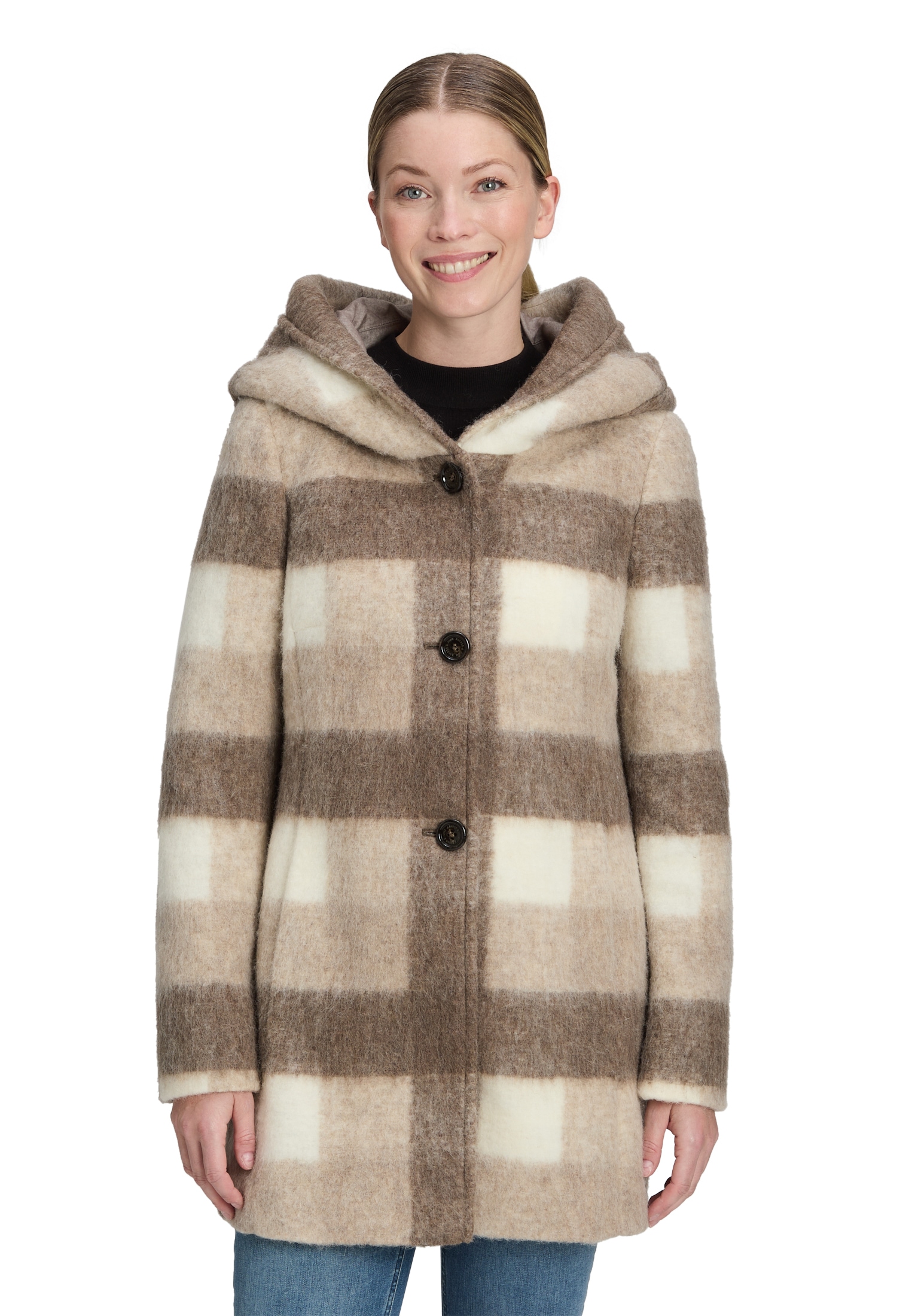Amber & June Kurzjacke »Kurzmantel mit Kapuze«