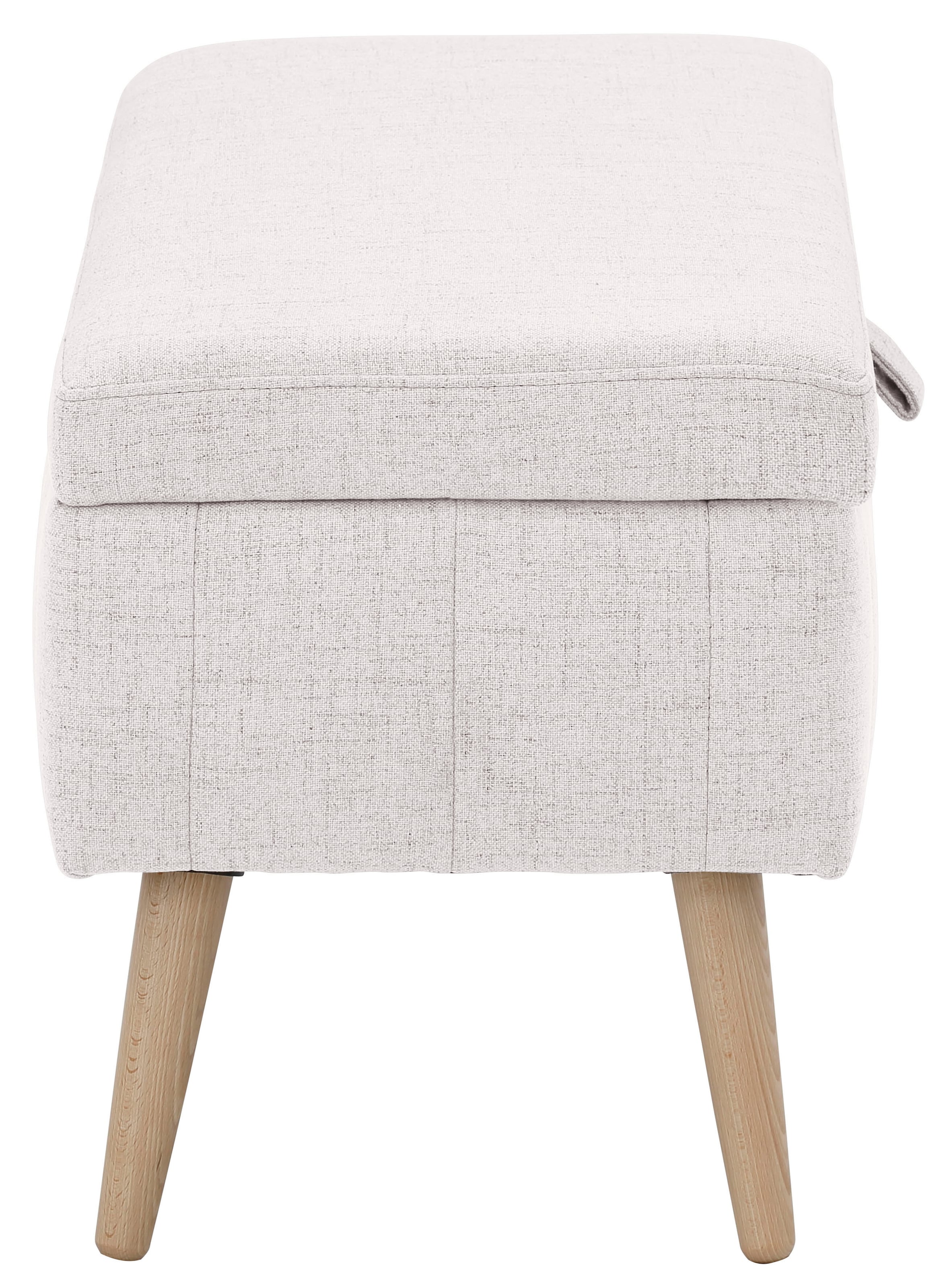 OTTO home Truhenbank »AMIRA Sitzbank mit Stauraum, Maße B/T/H: 81/36/43 cm« mit Staufach, in 3 Bezugsqualitäten mit feiner Steppung