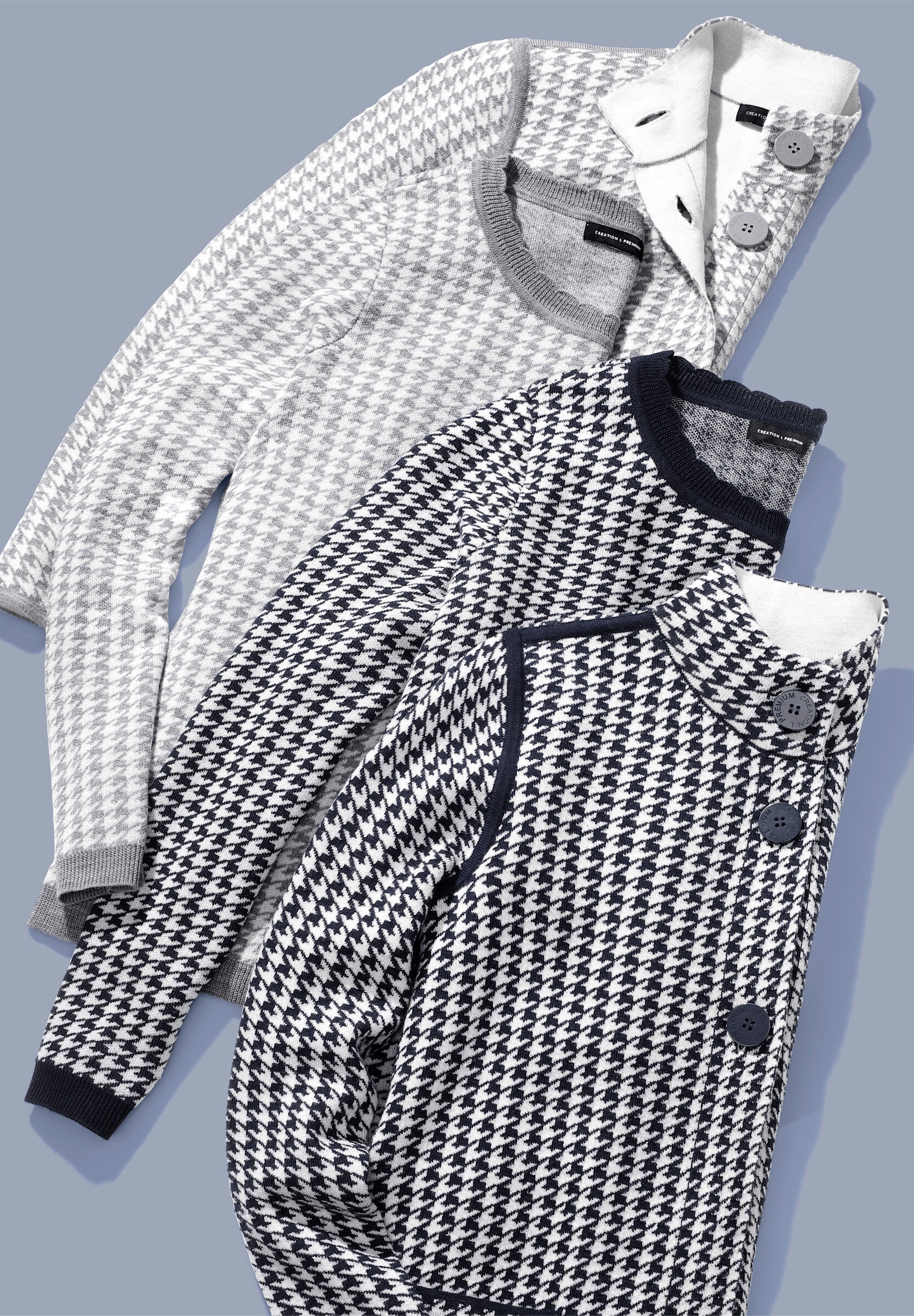 creation L Strickjacke »Merino-Strickjacke Jacquardstrickjacke zum Wenden«