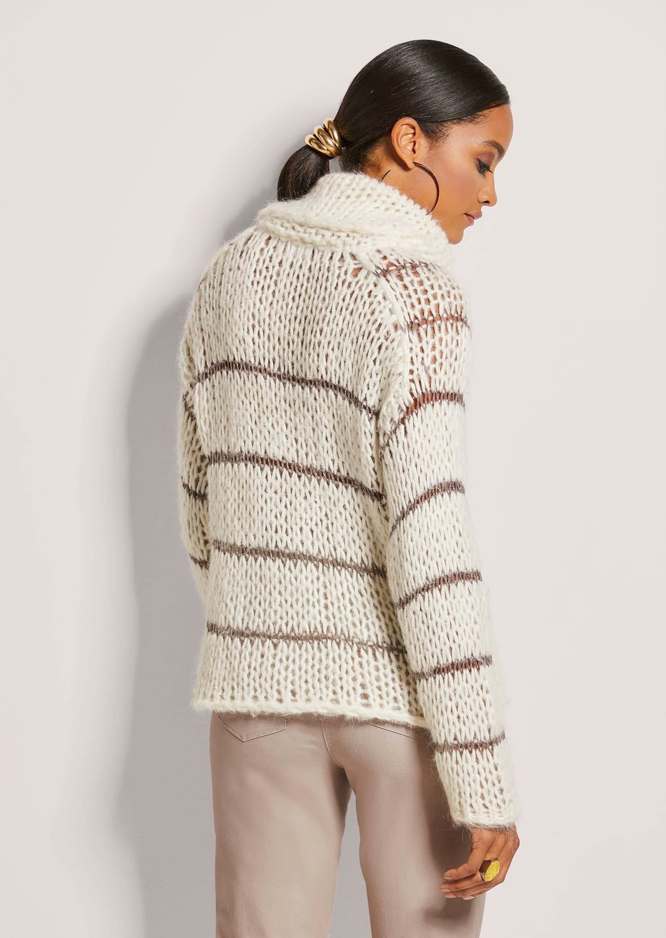 MADELEINE Longpullover »Pullover Grobstrick-Pullover mit Rollkragen«