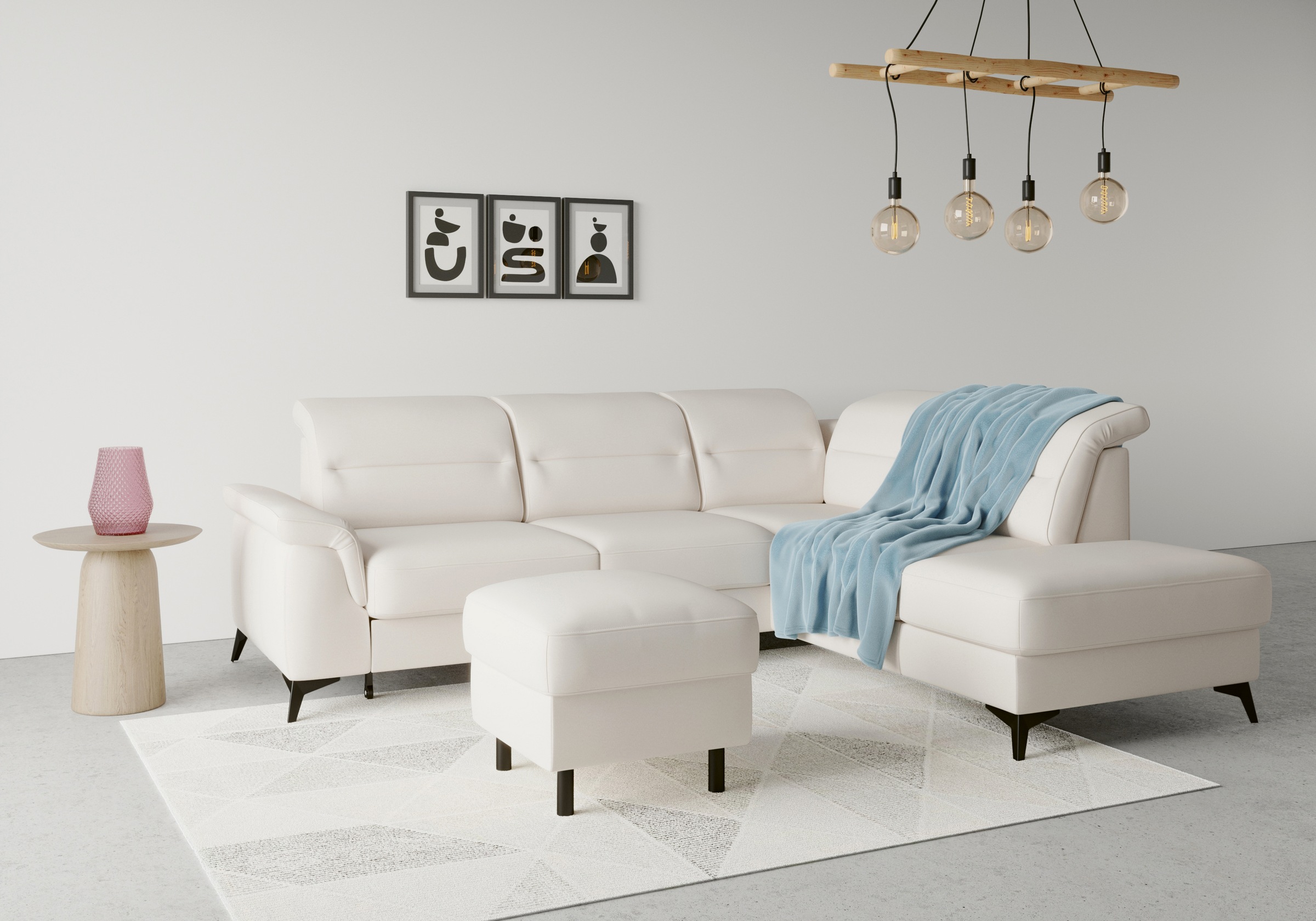 sit&more Ecksofa »Sinatra L-Form«, mit Ottomane, optional mit Kopfteilverstellung und Armteilfunktion