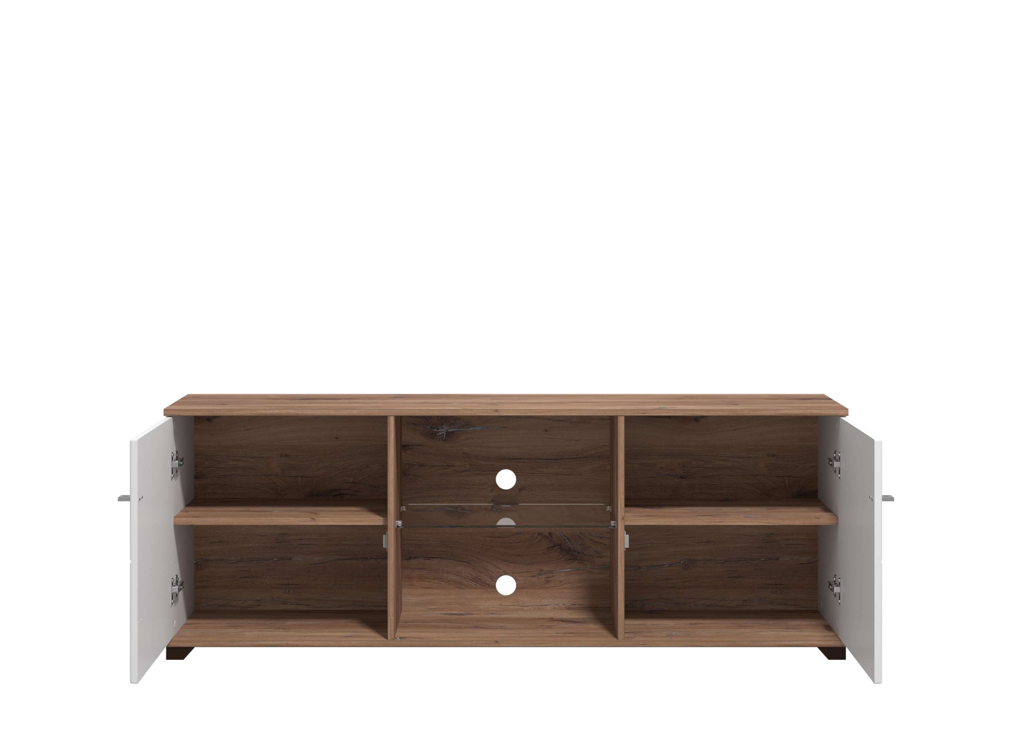 INOSIGN TV-Board »Burgundy Lowboard, TV-Schrank, TV-Ständer, Hochglanzfonten«, Hochglanzfronten und eine Innenausstattung in Flagstaff Eiche