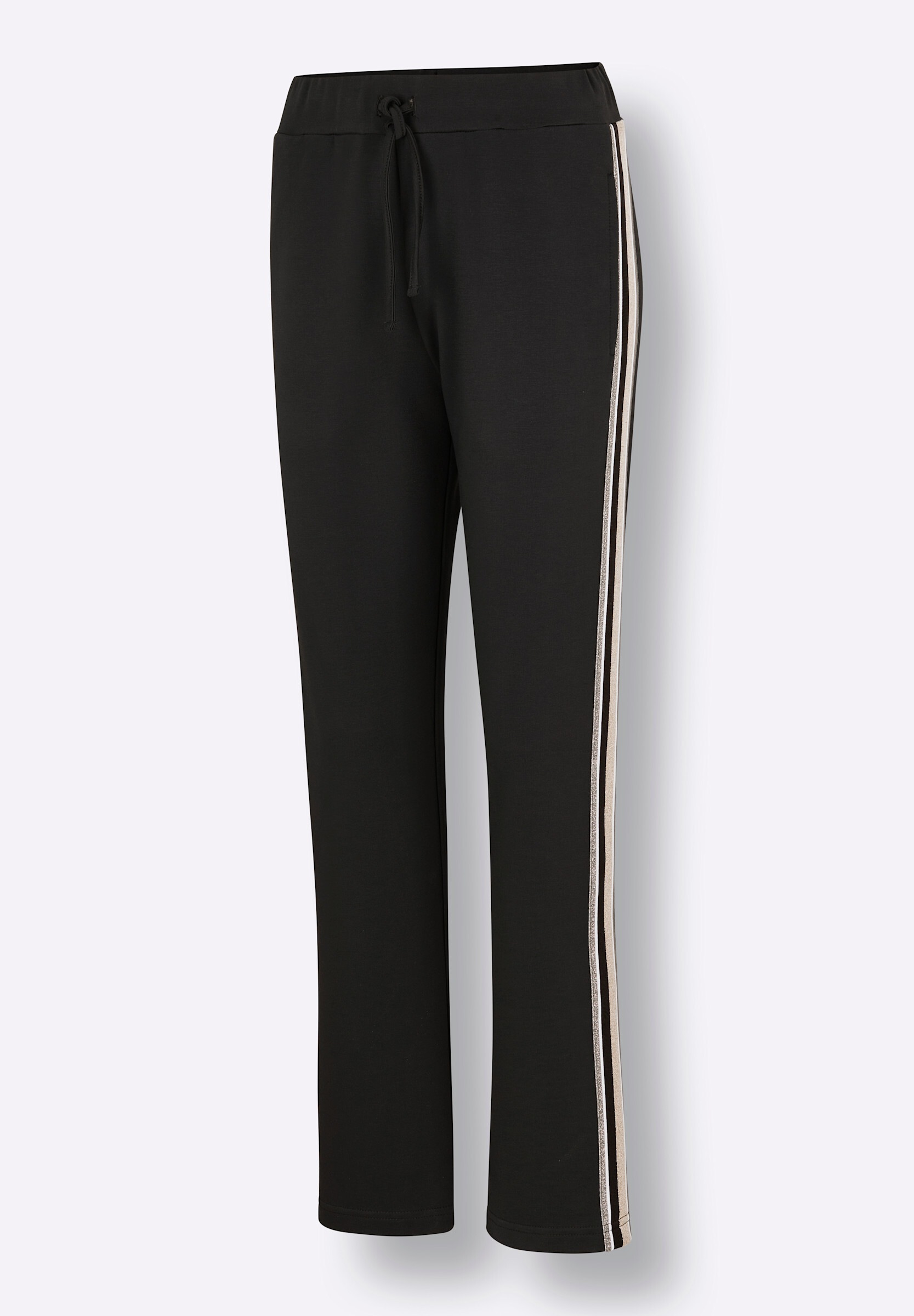 Plantier Stoffhose »Hose Dehnbund-Hose mit glitzerndem Galonstreifen«