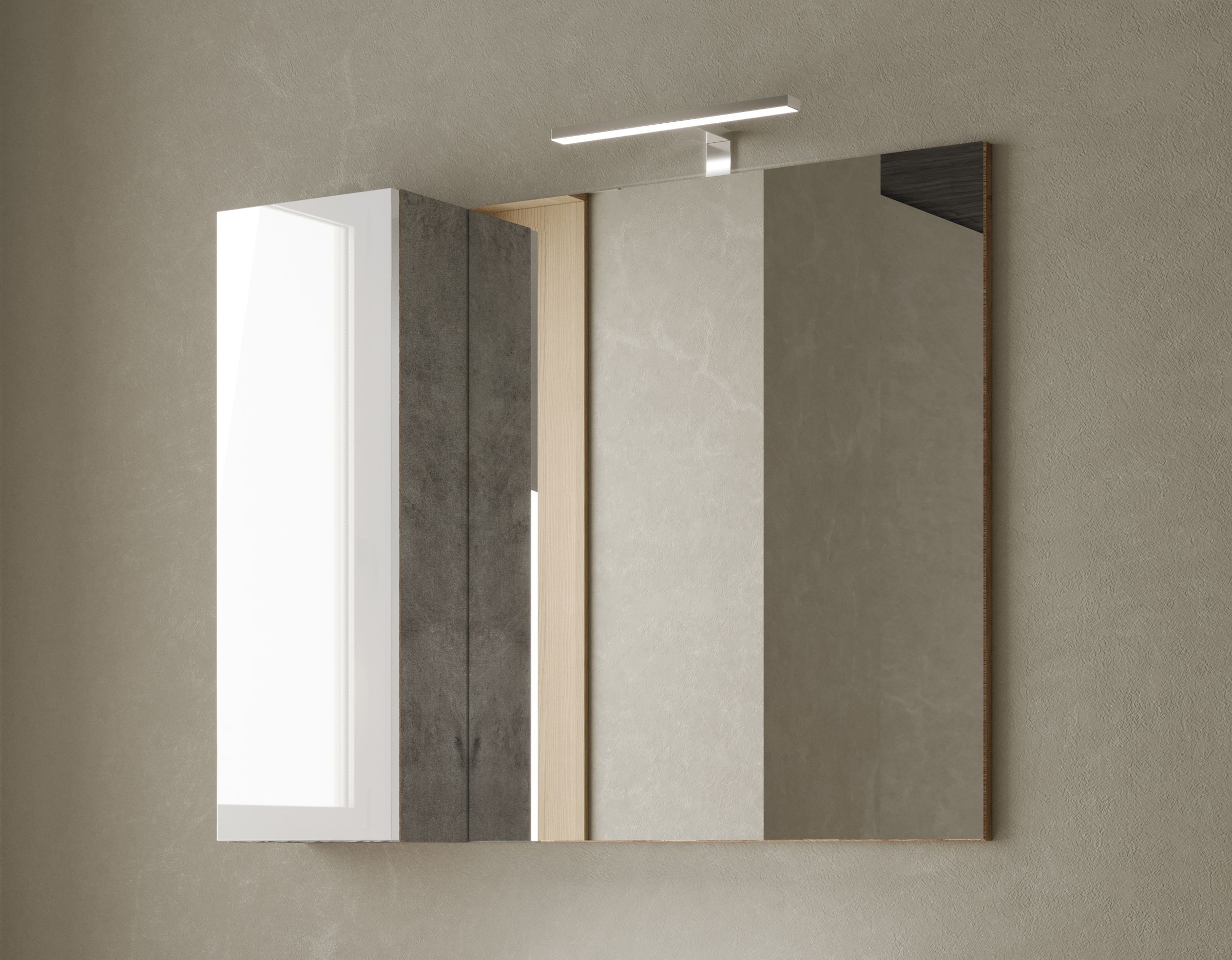 welltime Spiegelschrank »Hamburg« Badspiegelschrank mit 1 Tür, inkl. Beleuchtung LED, Breite 92