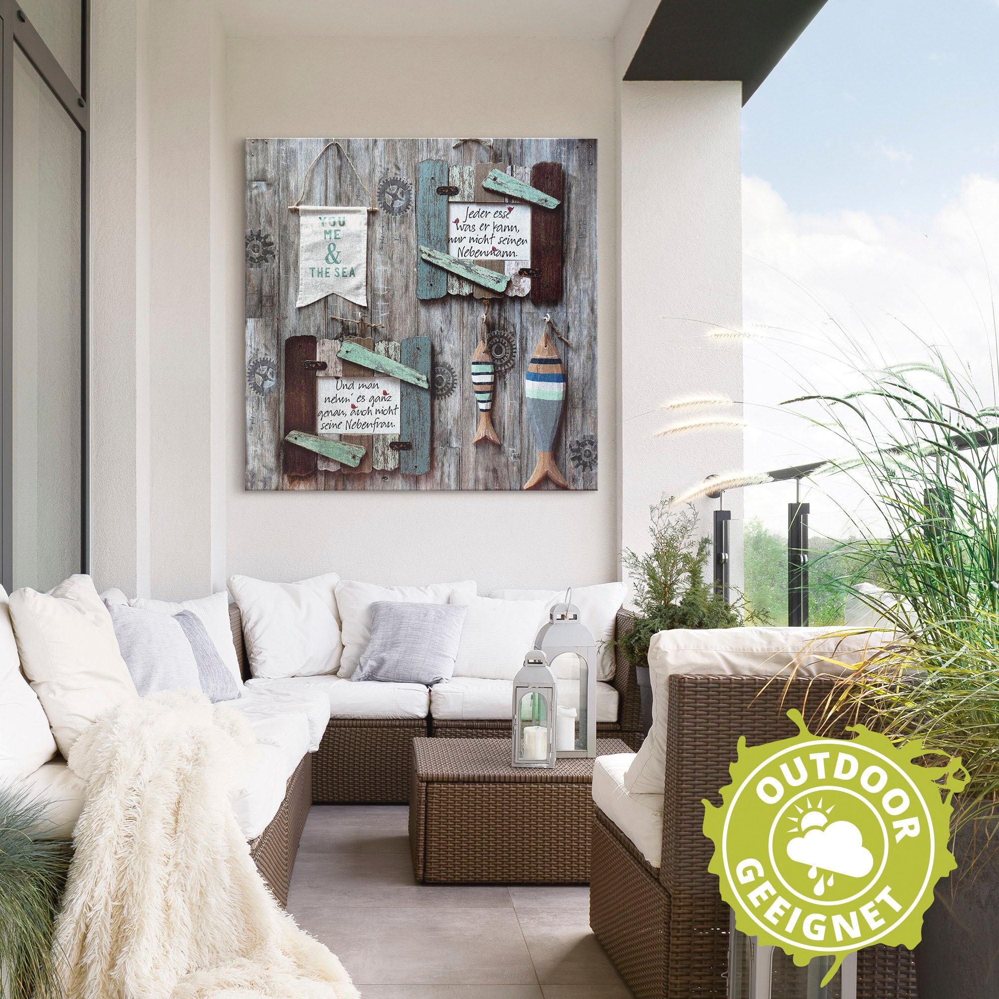 Artland Alu-Dibond-Druck »Du ich und der See« Fisch & Meeresfrüchte 1 Stk. tlg. für Innen- und Außenbereich geeignet, Outdoorbild