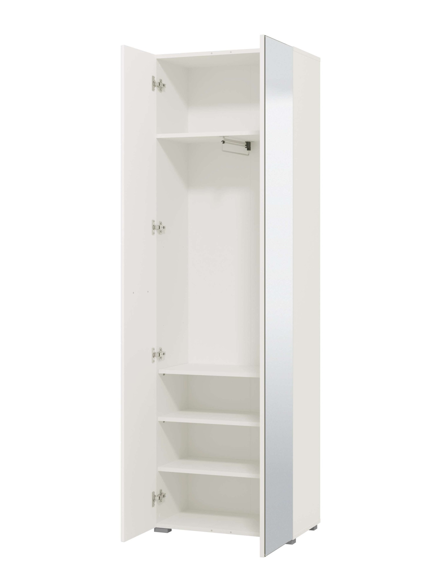 Home affaire Garderobenschrank »Beny Kleiderschrank, Stauraumschrank, Flurschrank, Höhe 193 cm«, Hochglanzfronten, Spiegeltür, Breite 60 cm, ausziehbare Kleiderstange