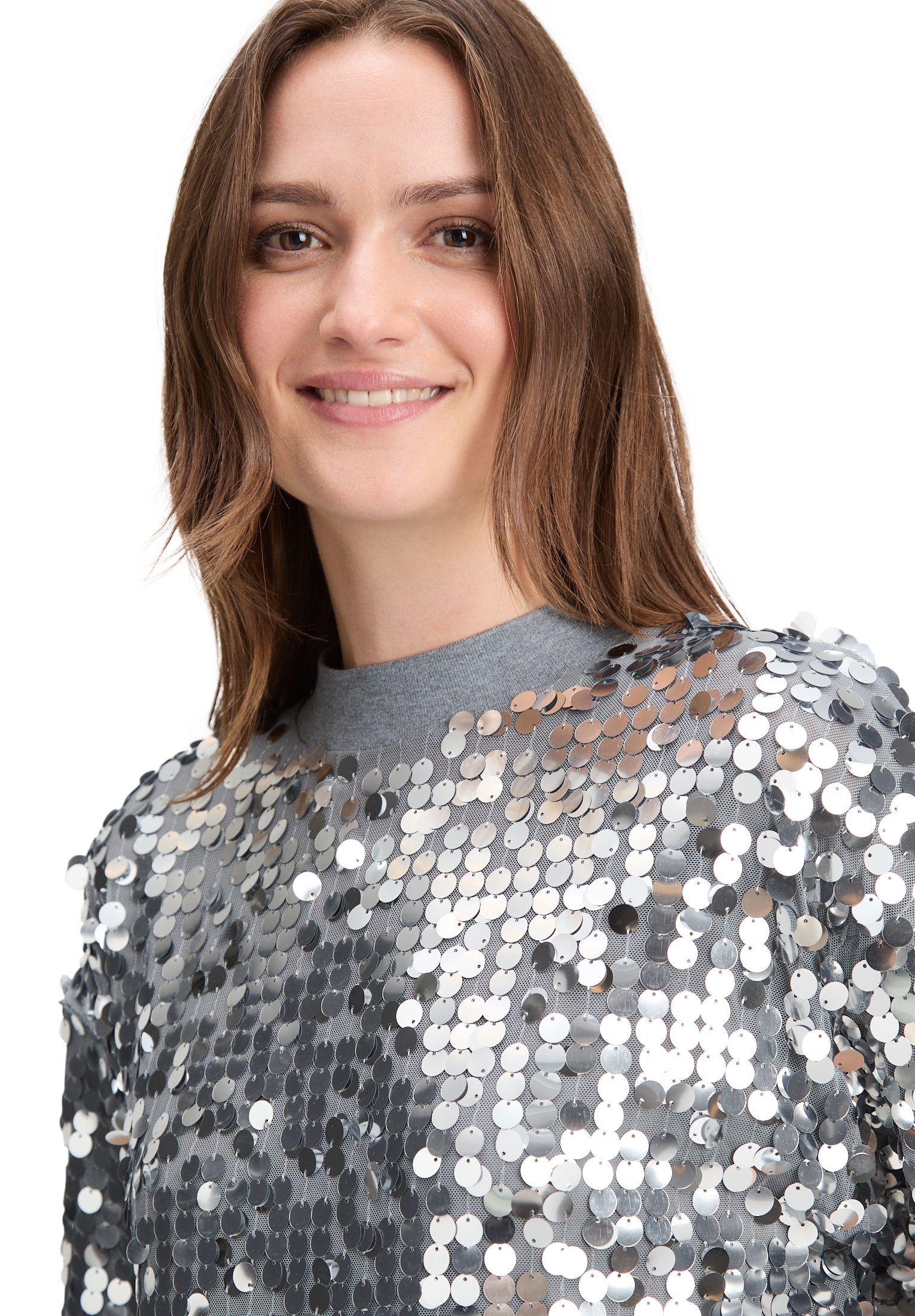 Cartoon Langarmshirt »Pailletten-Pullover mit Rippbündchen«