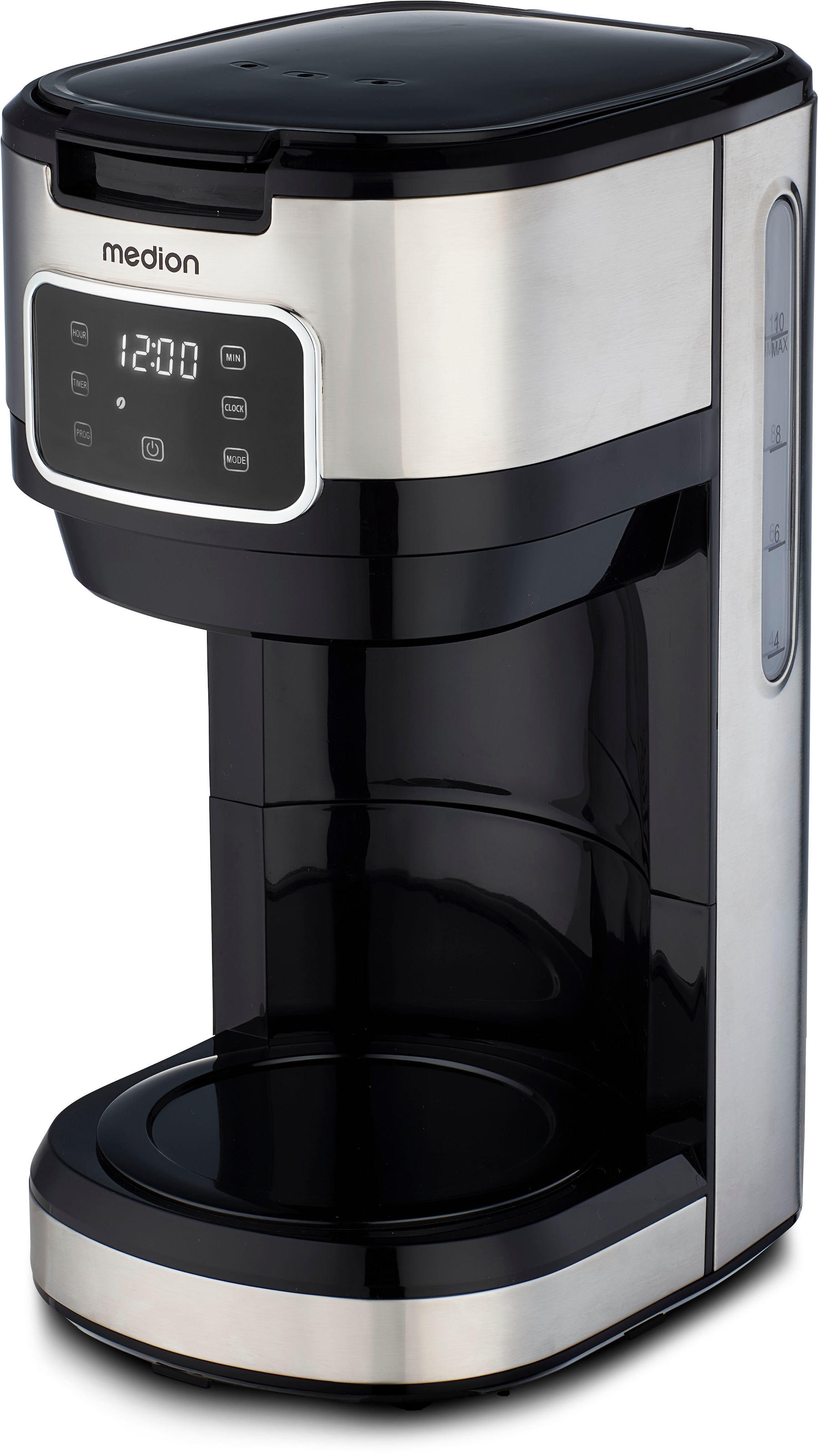 Medion® Filterkaffeemaschine »MD 11019«, 1,25 l Kaffeekanne, Permanentfilter, 900 Watt, Touch-Sensor-Bedienfeld, 24 Stunden Timer, Permanentfilter