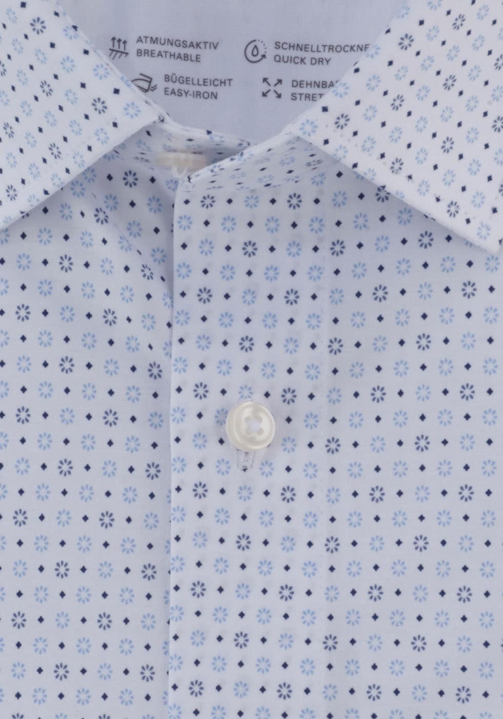 OLYMP Businesshemd »24/7 - Luxor modern fit - Jersey« mit Blüten-Minimal-Dessin