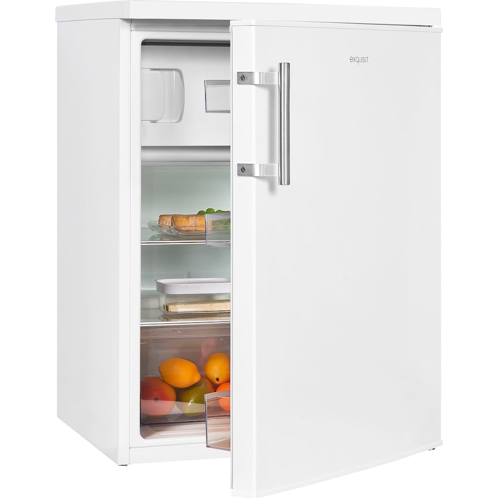 exquisit Kühlschrank, KS18-4-H-170D weiss, 85,0 cm hoch, 60,0 cm breit, Energieeffizienzklasse D, 136 Liter Nutzinhalt, 4 Sterne Gefrieren