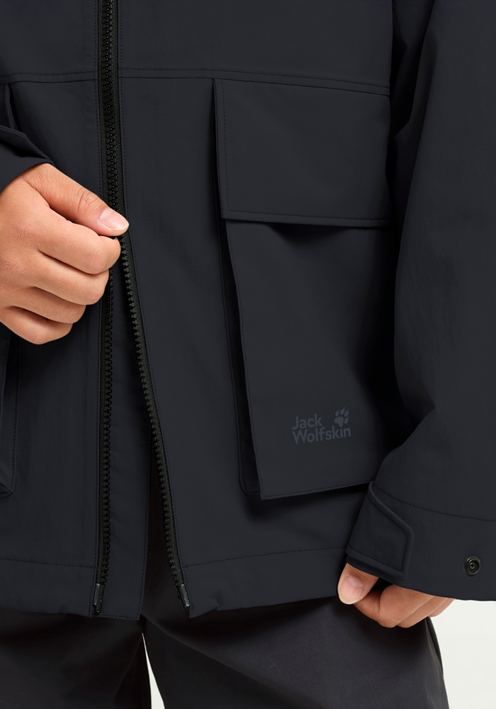 Jack Wolfskin Funktionsjacke »NABUR 2L JKT W« mit Kapuze wasserdicht, atmungsaktiv, Übergangsjacke, aufgesetzte Cargotaschen
