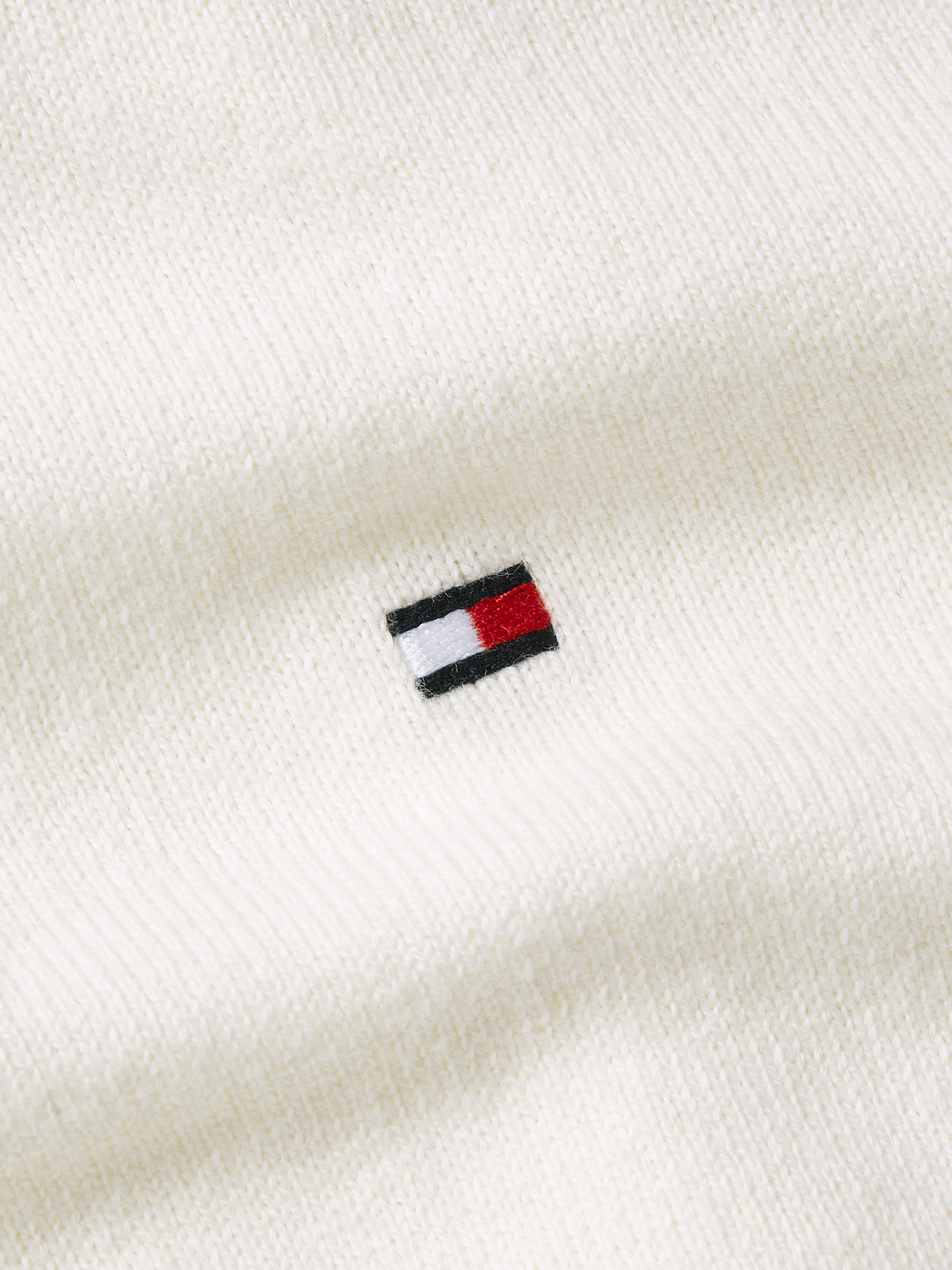 Tommy Hilfiger Polokragenpullover »PIMA ORG CTN CASHMERE LS POLO«, Flag-Stickerei auf Brust