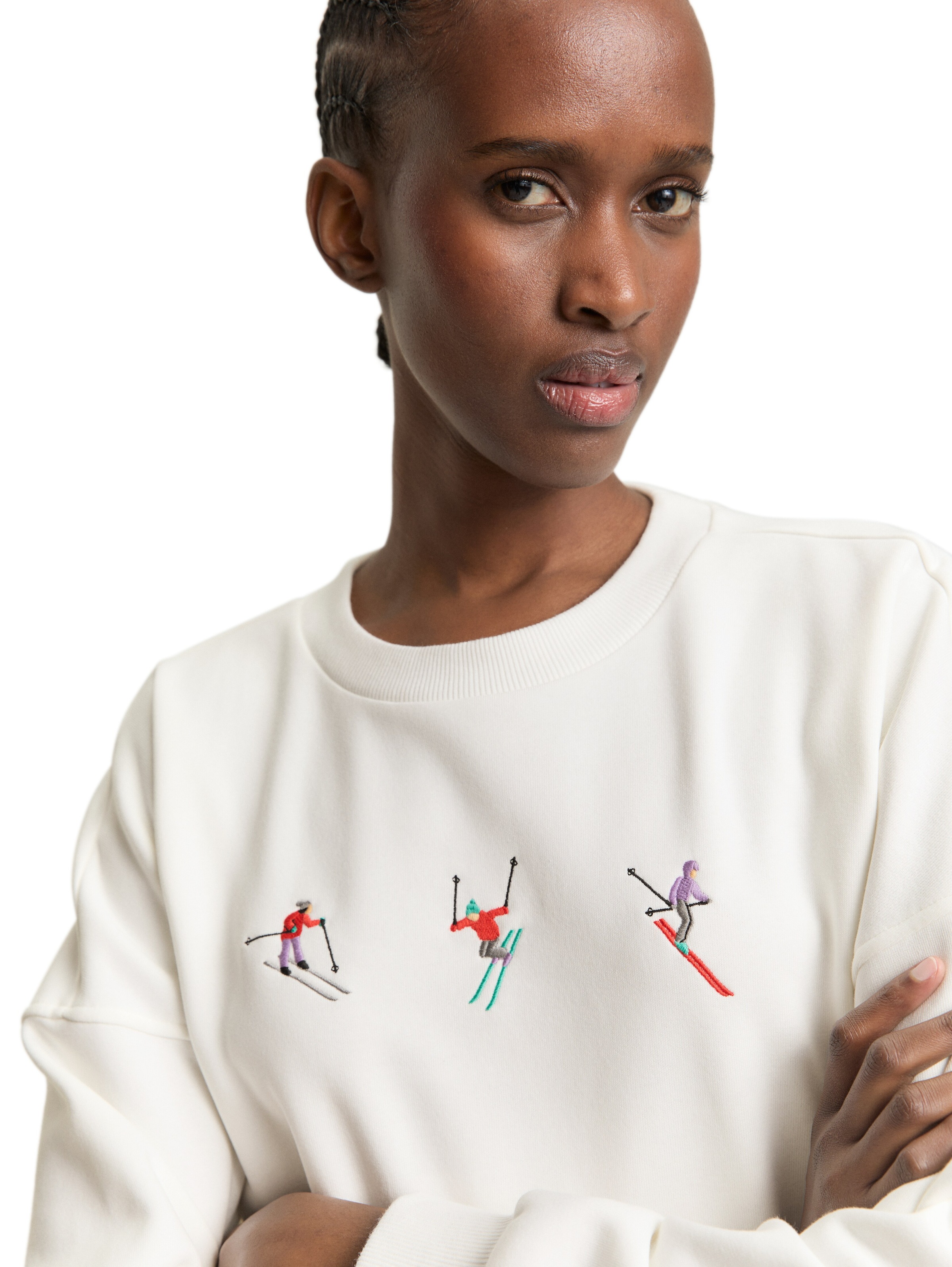 TOM TAILOR Denim Sweatshirt , Rundhals, bequeme Passform, bedruckt
