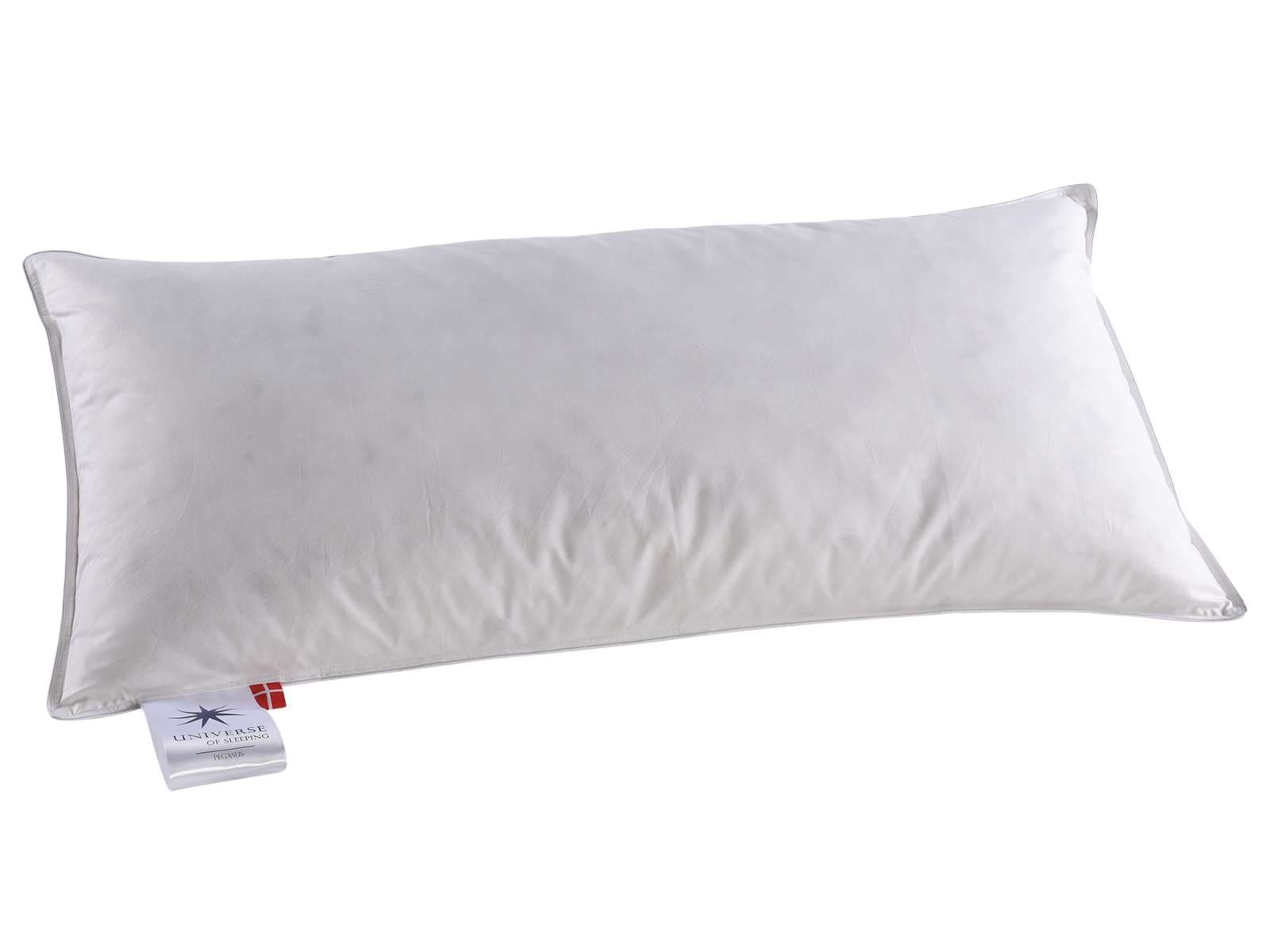 Universe of sleeping Baumwollkissen »mit Mischung aus 50% Polyesterfasern & 50% Feder-Daunenfüllung«, Füllung: Mischung aus 50% Polyesterfasern & 50% Feder-Daunenfüllung, (1 St.), Kopfkissen 40x80 cm. Dauerbauschig, pflegeleicht, Allergiker geeignet