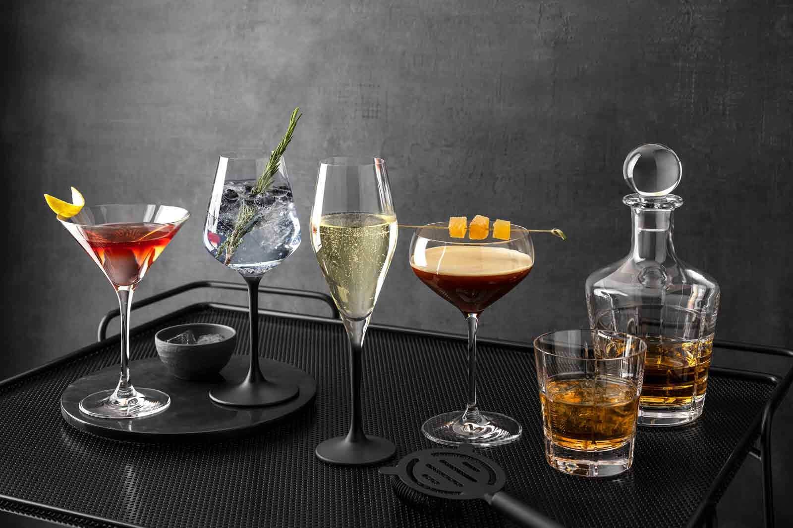 Villeroy & Boch Champagnerglas »Champagnergläser Manufacture Rock 260 ml 4er Set schwarz-transparent«