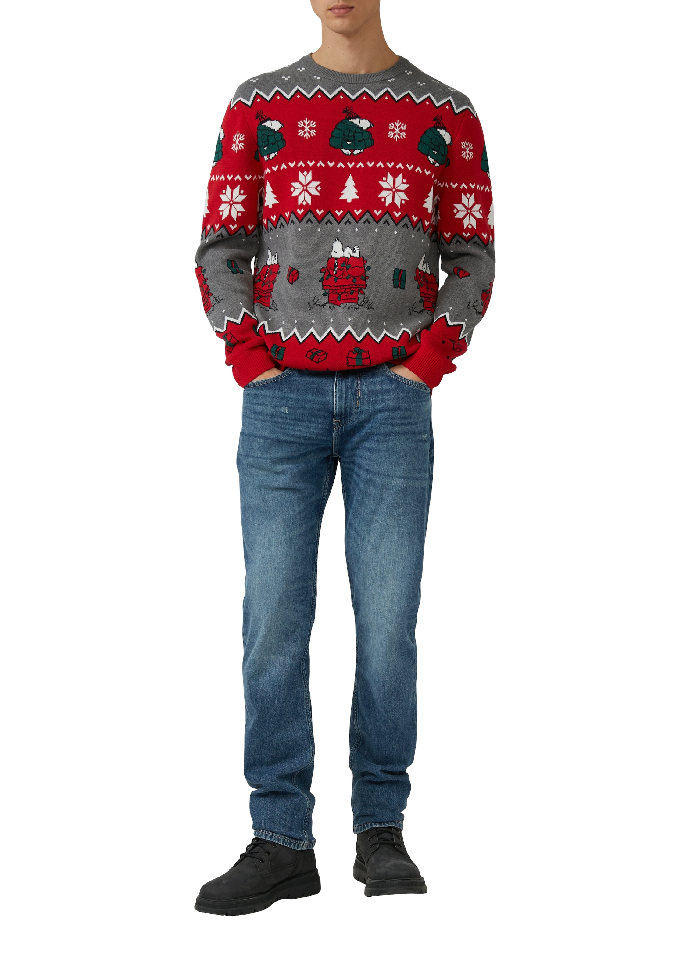 s.Oliver Weihnachtspullover mit Peanuts®-Motiv