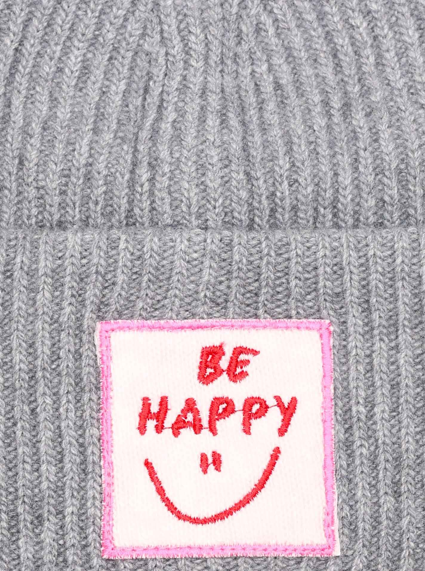 Zwillingsherz Strickmütze »"Be Happy"«, Grobstrick, mit Patch