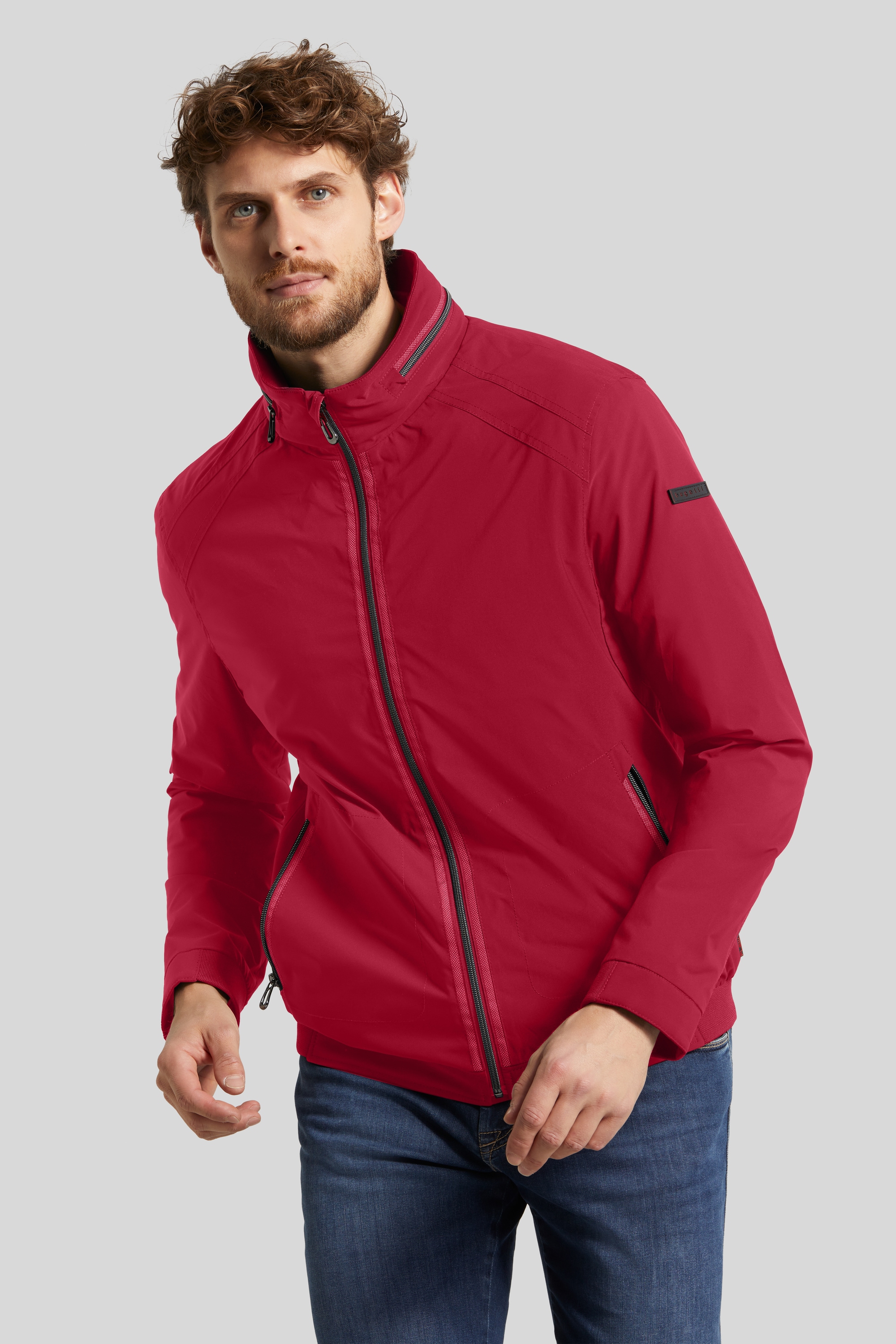 bugatti Blouson, mit Kapuze, mit Strickeinsätzen am Ärmelsaum