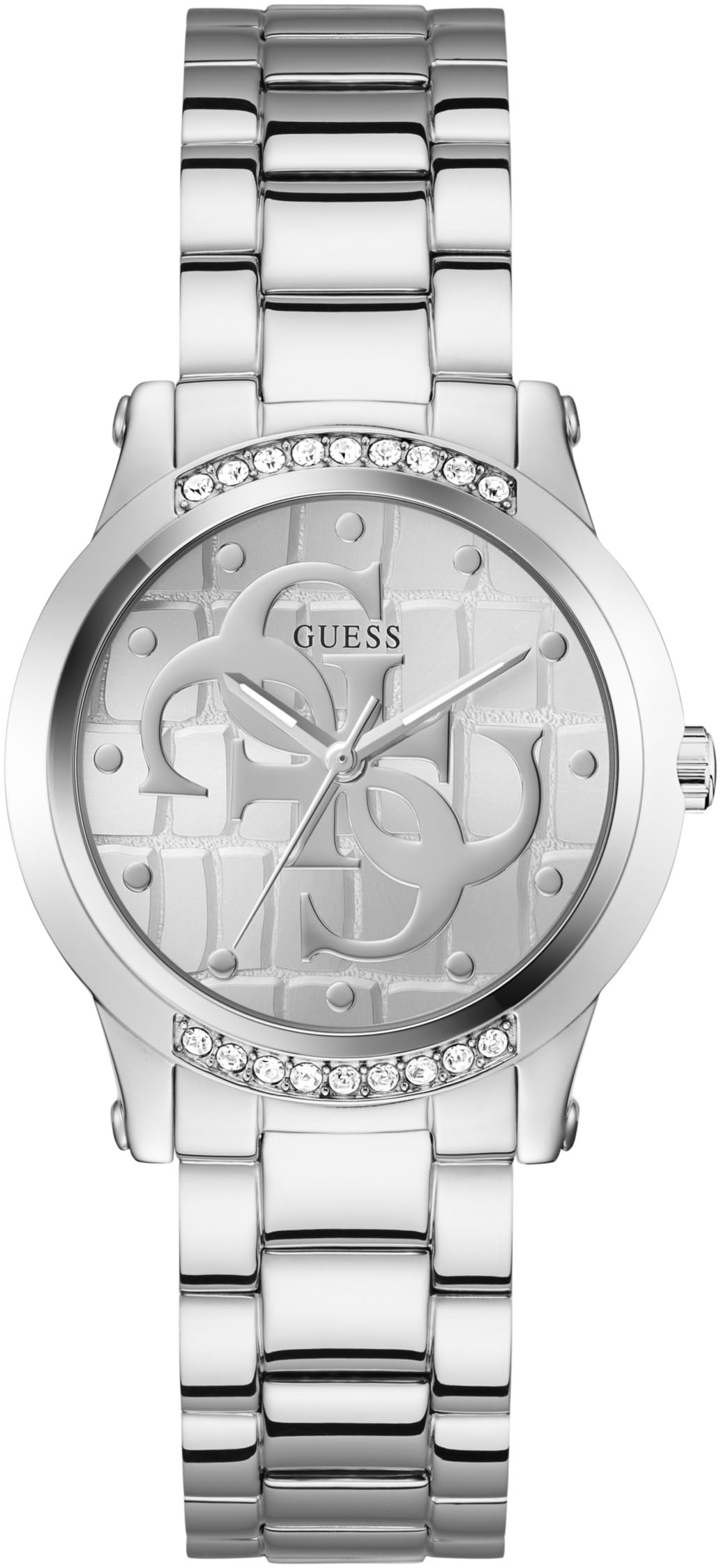 Guess »ANNETTE« Armbanduhr, Damenuhr, Edelstahlarmband, analog