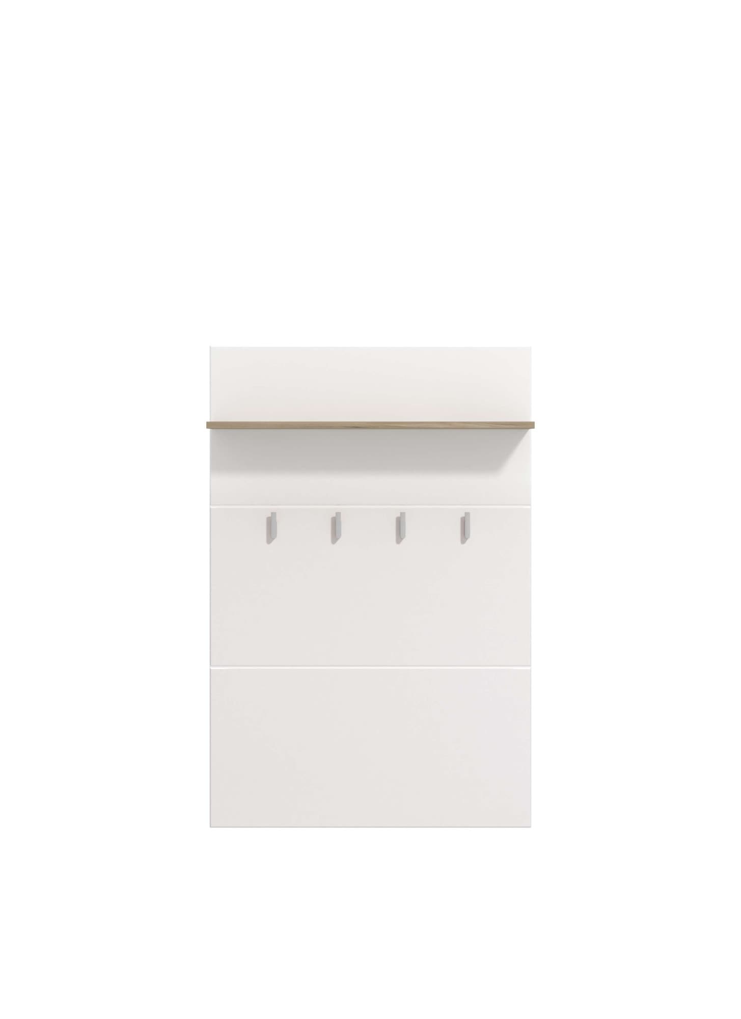 Home affaire Garderobenpaneel »Beny, Wandregal Wandpaneel, Wandgarderobe praktisch & stillvoll«, Hochglanz, mit 4 Kleiderhaken und Ablage für Accessoires, Breite 76 cm