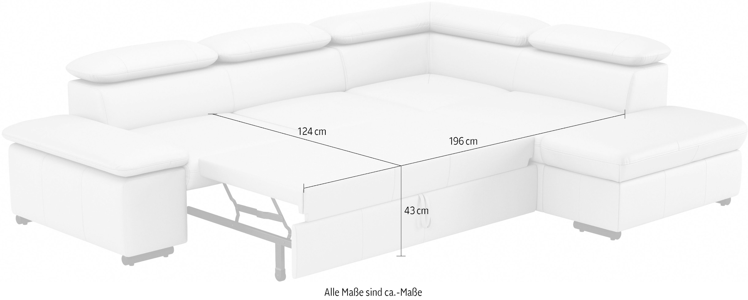 sit&more Ecksofa »Alcudia L-Form«, wahlweise mit Bettfunktion