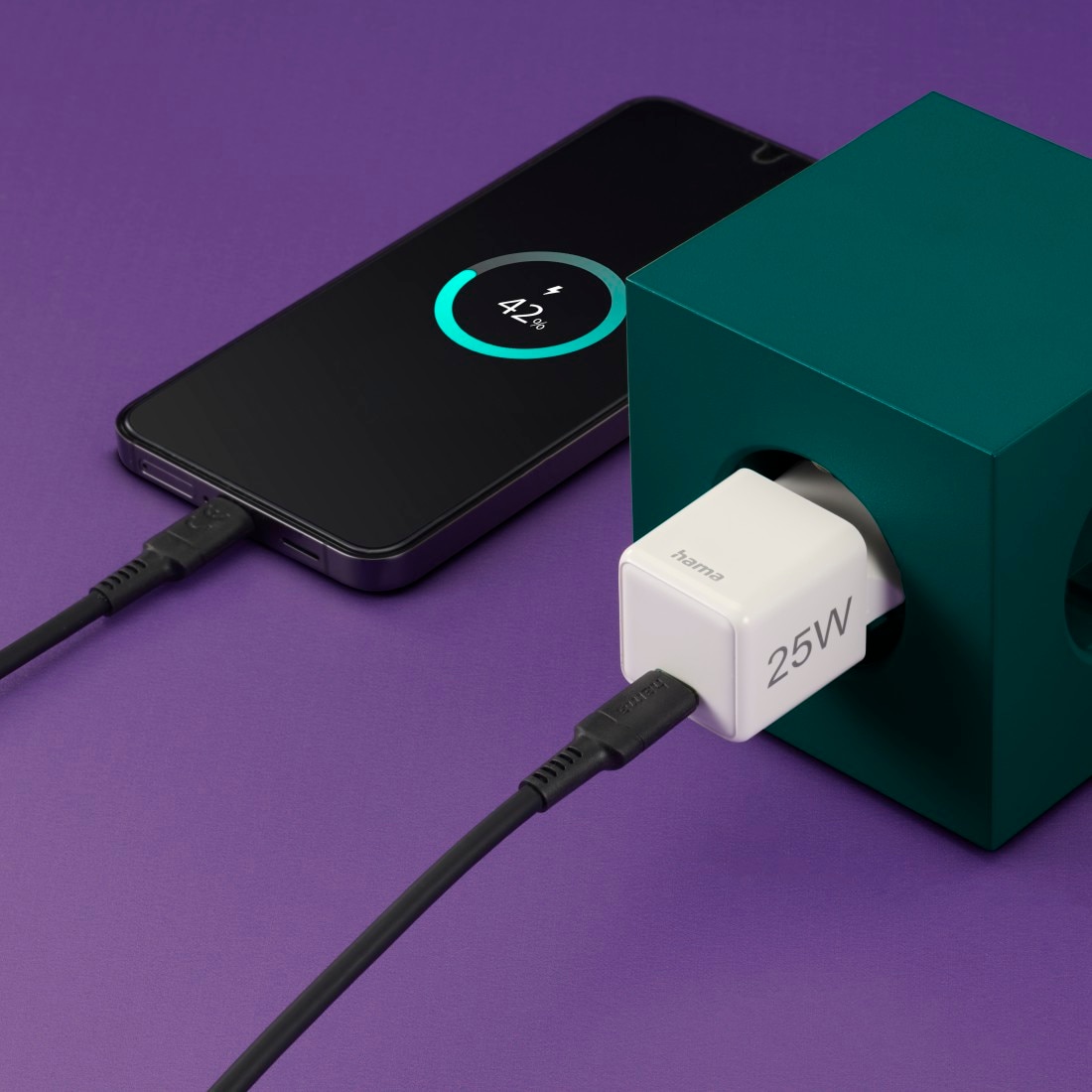 Hama Schnelllade-Gerät »Schnellladegerät (USB-C, PD/QC, extraklein 2,9 x 2,75 x 2,75 cm, 25 W)«, (1 St.)