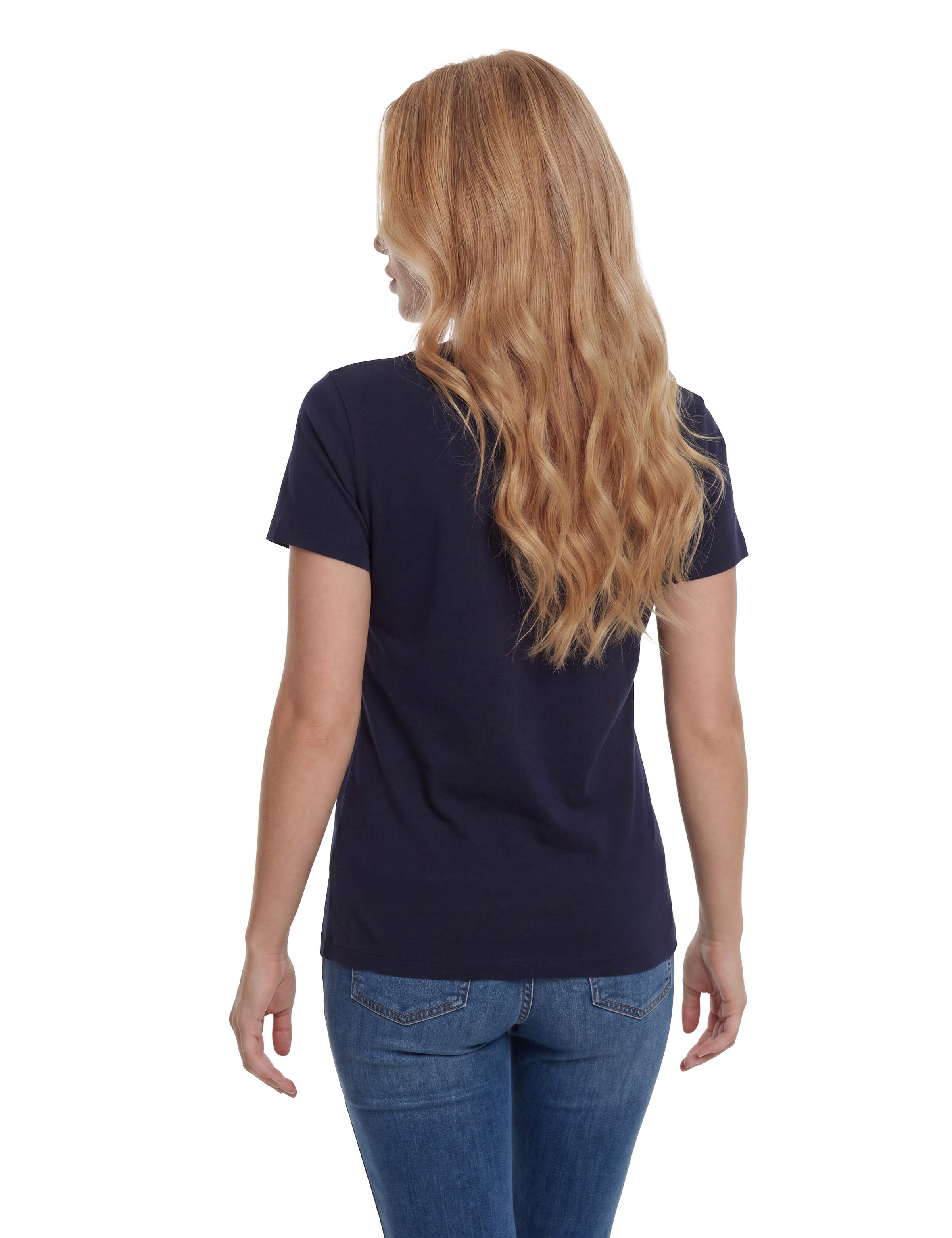 Guess T-Shirt »CN 4G ROUND CRYSTALS LOGO« mit markantem Logodesign, Regular Fit