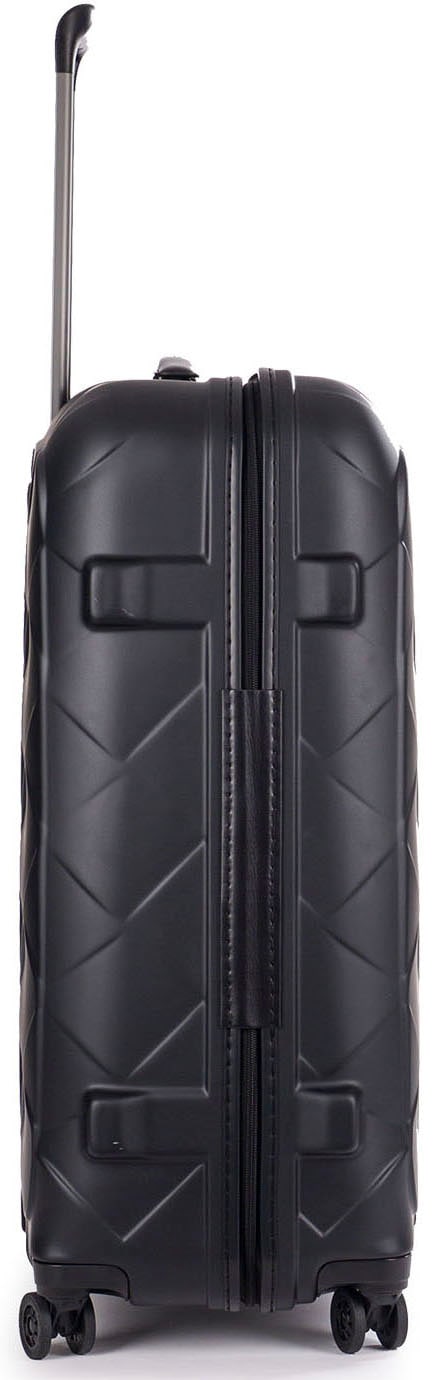 Stratic Hartschalen-Trolley »Leather&More L, matt black«, 4 Rollen, Reisekoffer großer Koffer Aufgabegepäck TSA-Zahlenschloss