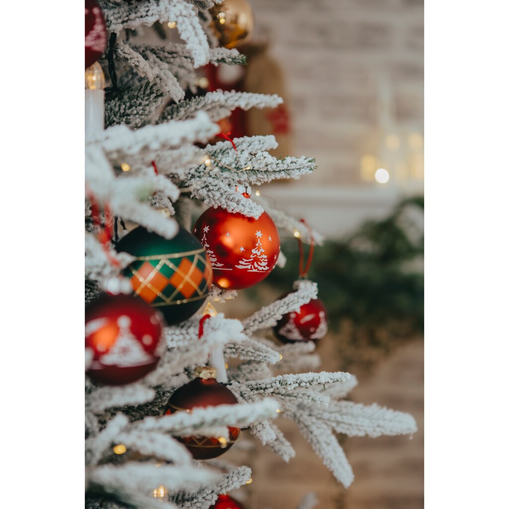 my home Weihnachtsbaumkugel »Advent, Weihnachtsdeko rot, Christbaumschmuck, Christbaumkugeln Glas«, (Set, 30 St.)